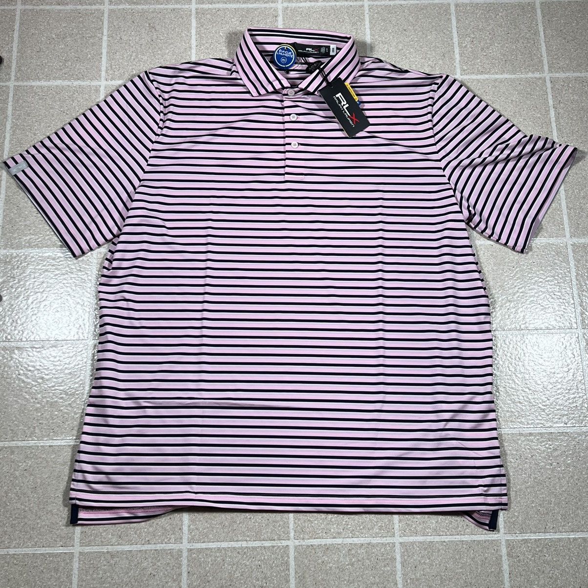Polo Ralph Lauren × RLX Ralph Lauren × Ralph Lauren RLX Ralph Lauren Polo Shirt Men's XL Pink Striped Golf NEW Size US XL / EU 56 / 4 - 1 Thumbnail