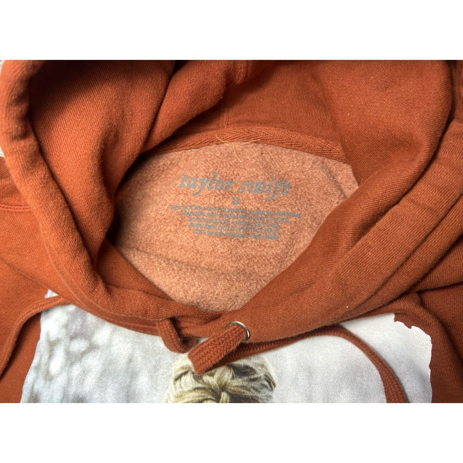 Vintage Taylor Swift Hoodie Pullover Women S Orange Logo Sweatshirt Big Burnt Orange Braided Evermore 90s? Size S / US 4 / IT 40 - 4 Thumbnail