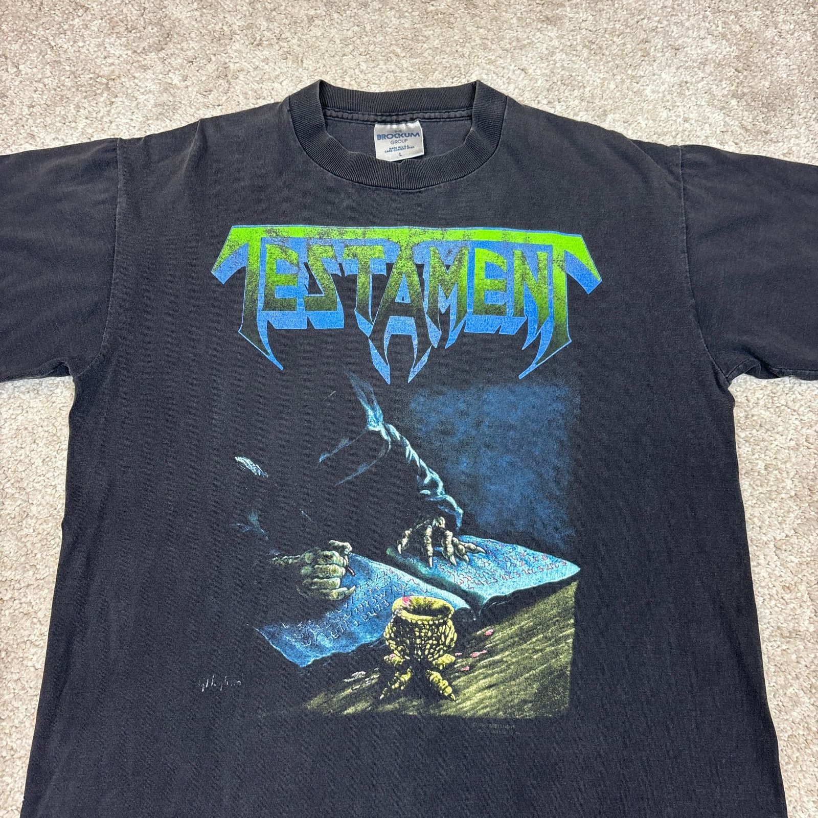 Brockum × Vintage Vintage 90s Testament Thrash Metal Band Tee Shirt Men's L Size US L / EU 52-54 / 3 - 2 Thumbnail