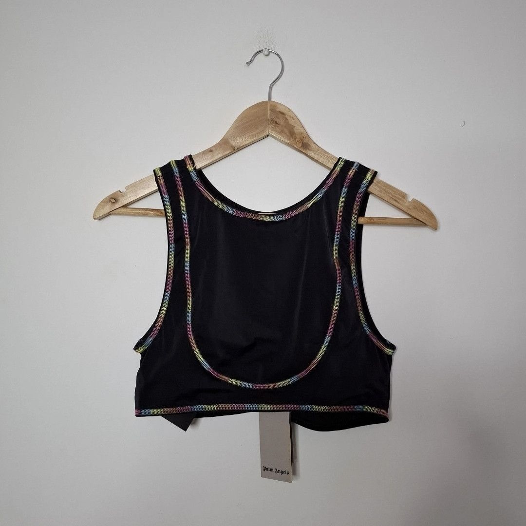 Palm Angels PALM ANGELS Rainbow Coloured Stretch Nylon Miami Crop Top Size XL / US 12-14 / IT 48-50 - 4 Thumbnail