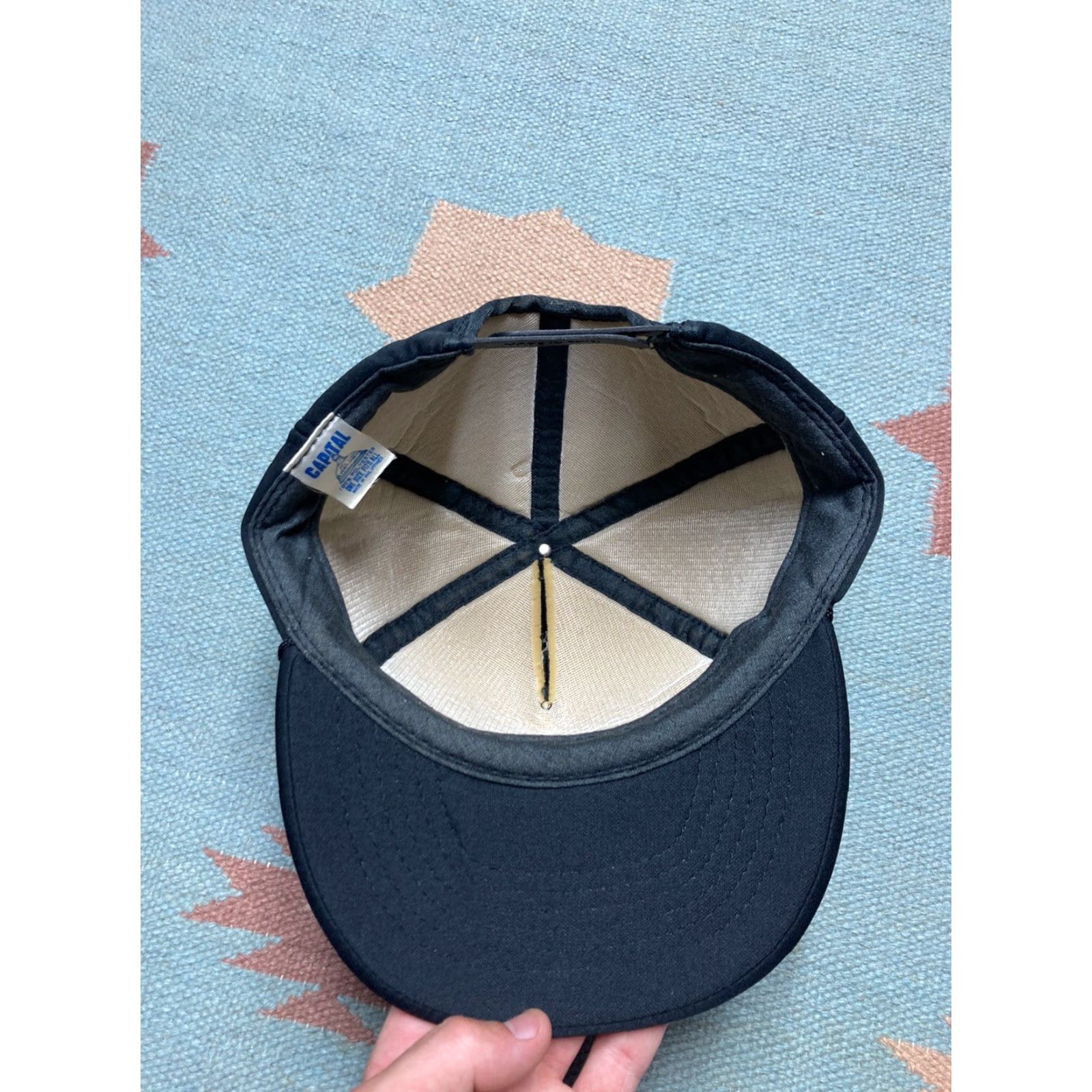 Vintage VINTAGE power tools and supply hat snapback cap hardware store NOS Snap-Back Men Adjustable Black Snapback Size ONE SIZE - 5 Thumbnail