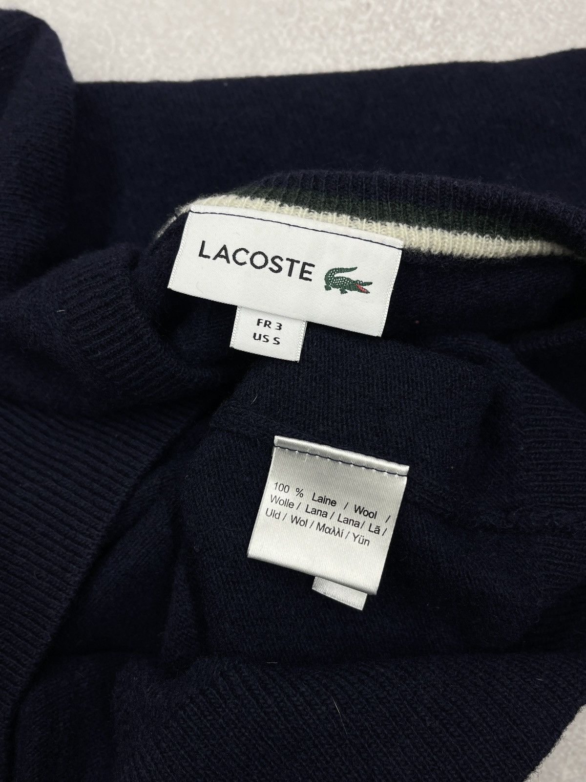 Lacoste Mens Lacoste Wool Sweater Navy Size S Size US S / EU 44-46 / 1 - 6 Thumbnail