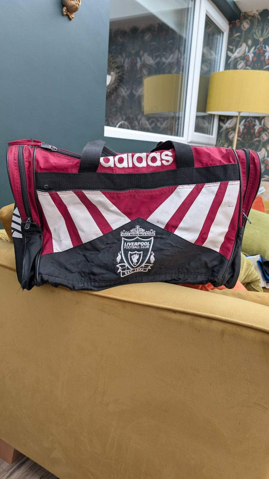 Adidas vintage Liverpool Adidas duffel holdall bag gym football 90s Size ONE SIZE - 2 Thumbnail
