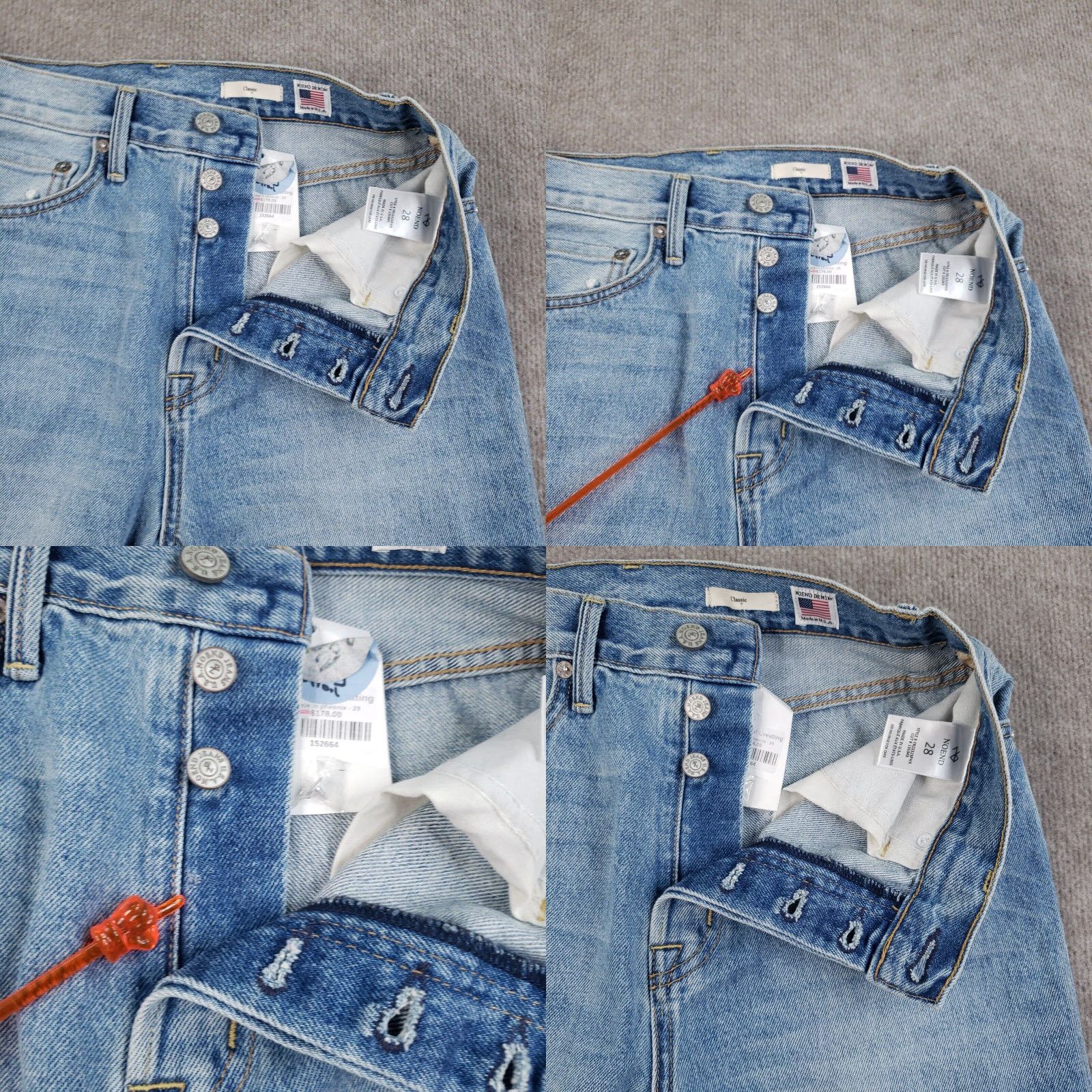 Vintage Noend Jeans Women's 28 Blue High Rise Tapered Button Fly Denim 5-Pocket Regular Distressed Jeans Size 28" / US 6 / IT 42 - 8 Thumbnail