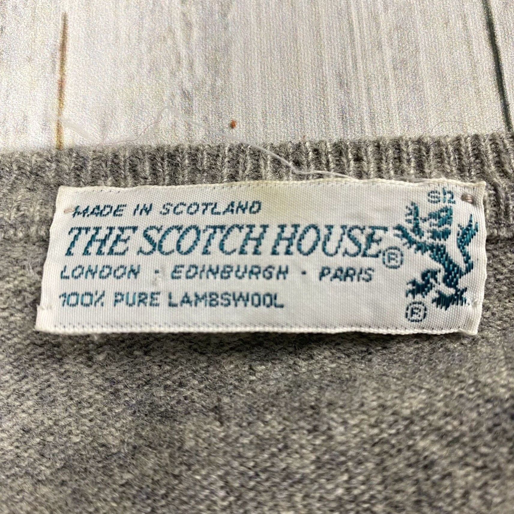 Vintage Vintage Scotch Men’s Gray Argyle Wool Pullover Sweater Large Fall Winter Golf Ireland Size US L / EU 52-54 / 3 - 4 Thumbnail