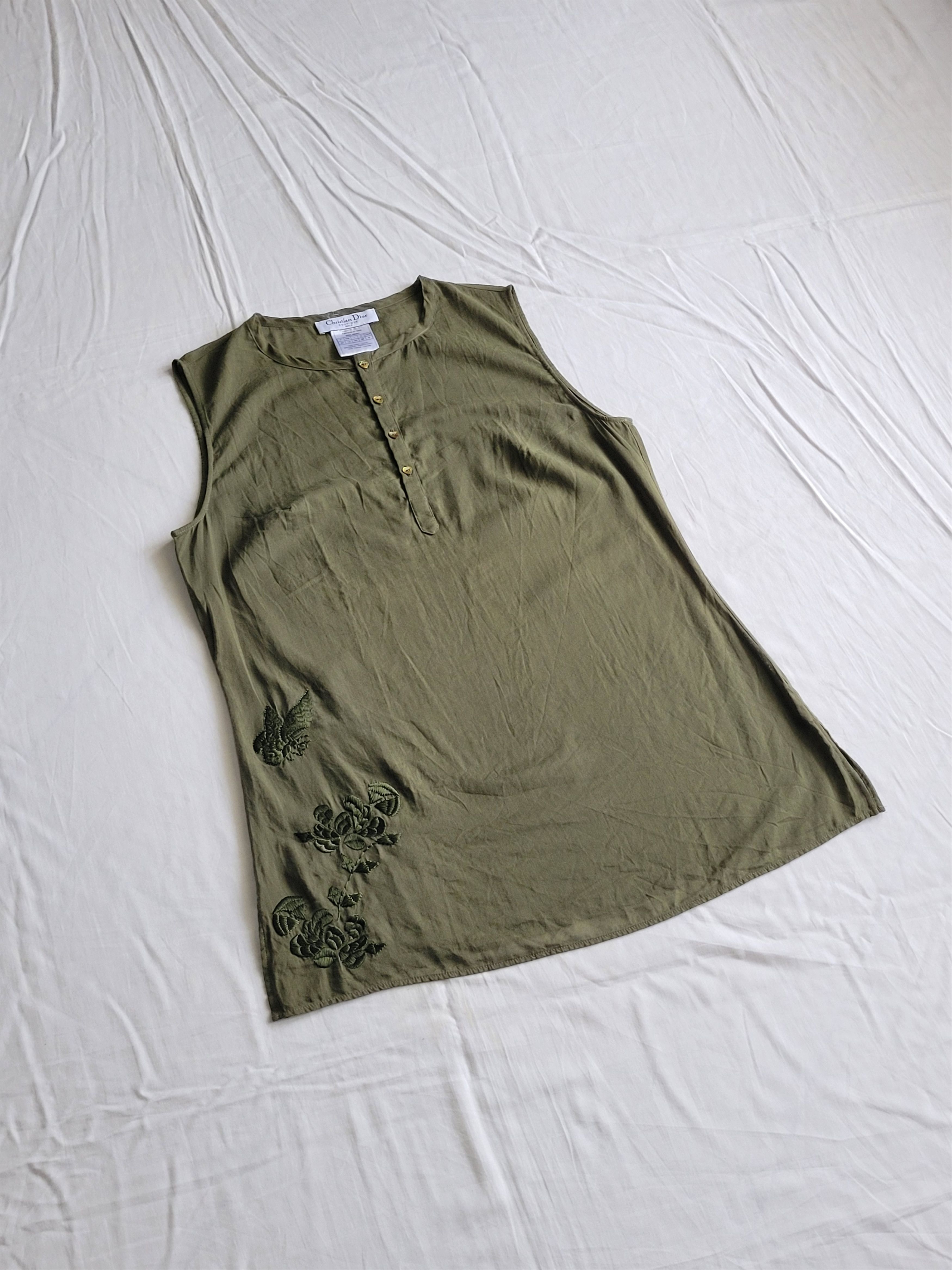 Dior Dior by John Galliano 2000s embroidered semi-transparent top Size L / US 10 / IT 46 - 6 Thumbnail