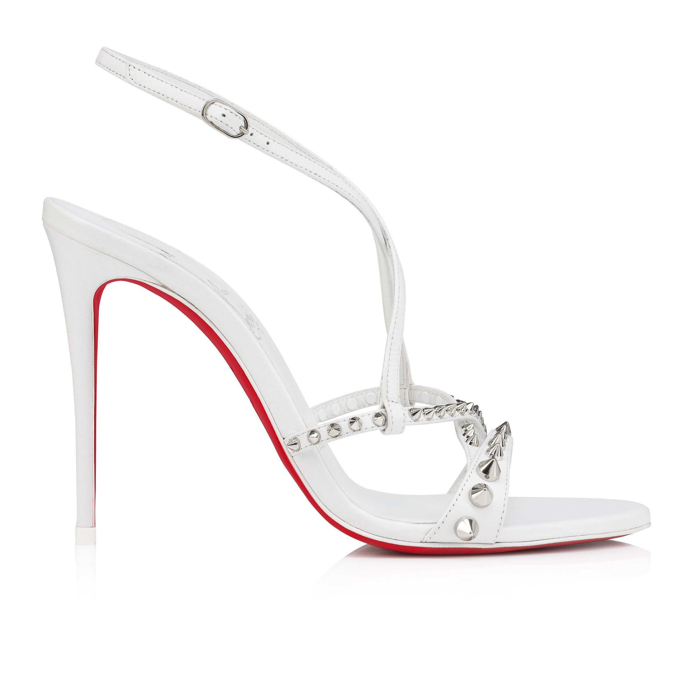 Christian Louboutin oc11z0425 Tatooshka Spikes 100 in Bianco Size US 10 / IT 40 - 2 Thumbnail