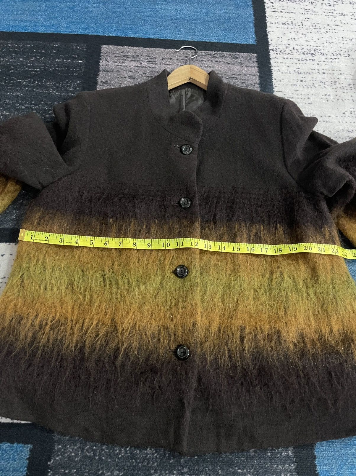 Japanese Brand Vintage Unbrand Collarless Yellow Stripe Jacket Size US XL / EU 56 / 4 - 14 Thumbnail