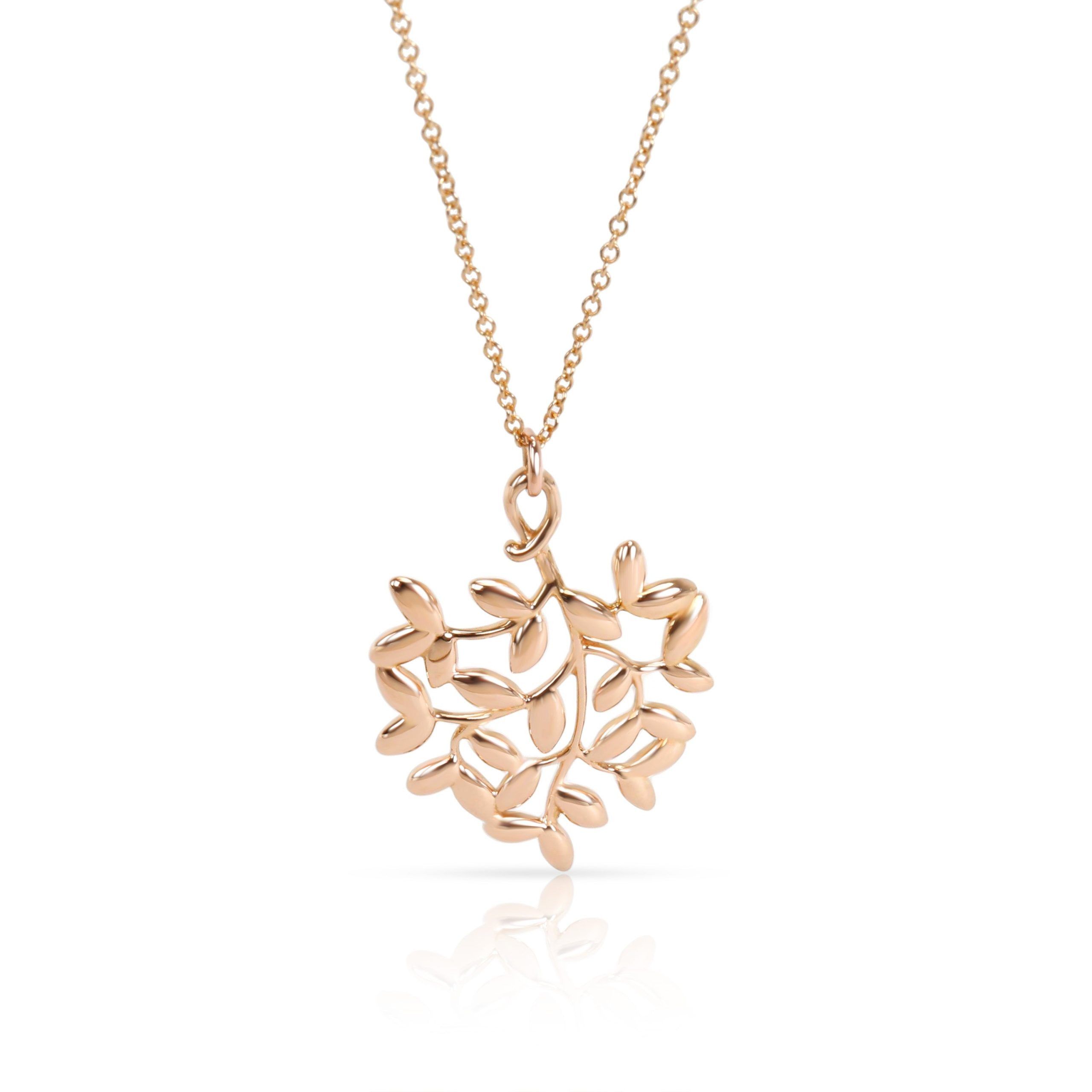 image of Tiffany Co Tiffany & Co. Olive Leaf Pendant In 18K Rose Gold, Women's