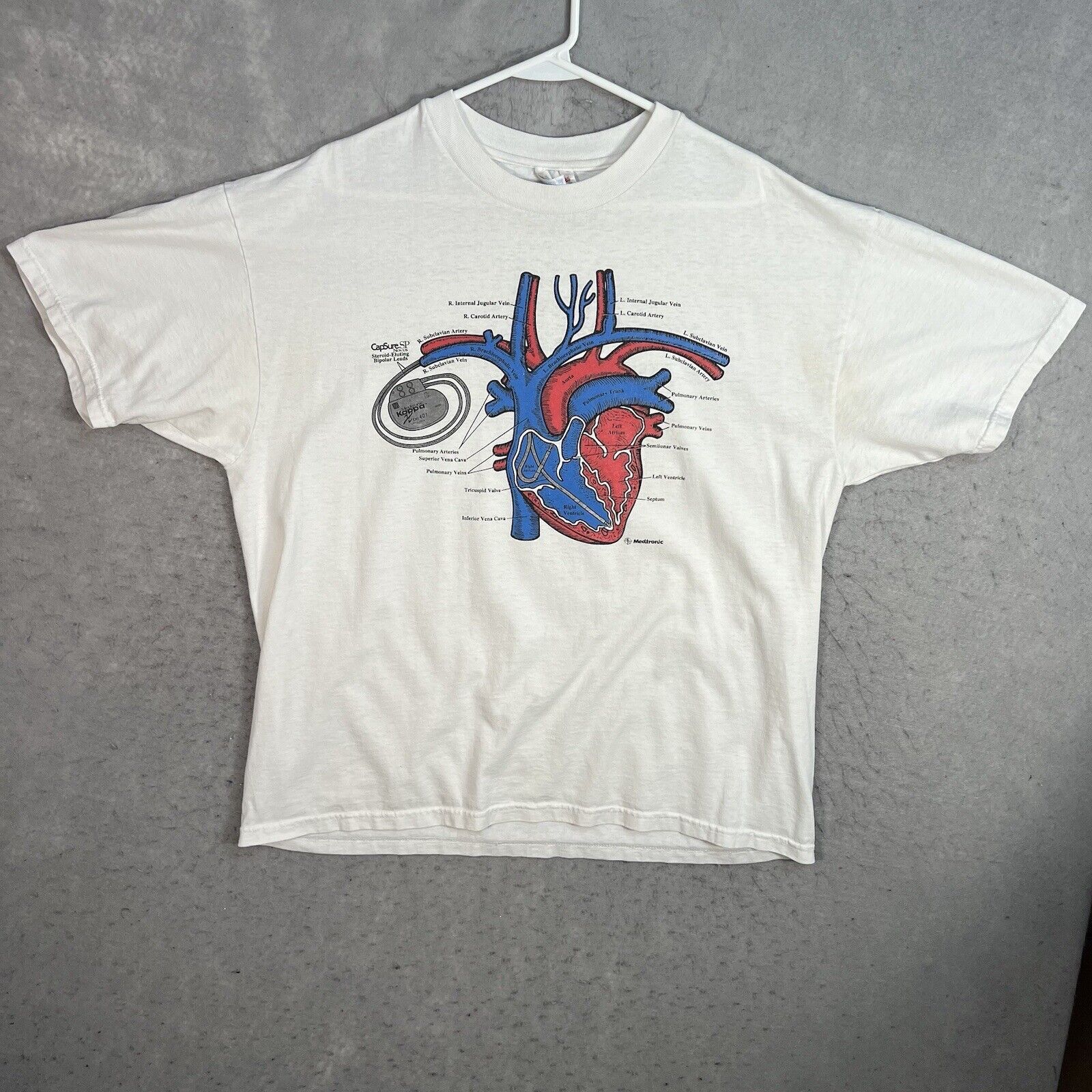 Hanes A1 Vintage 90s Medtronic Heart Pace Anatomy T Shirt Adult XL ...