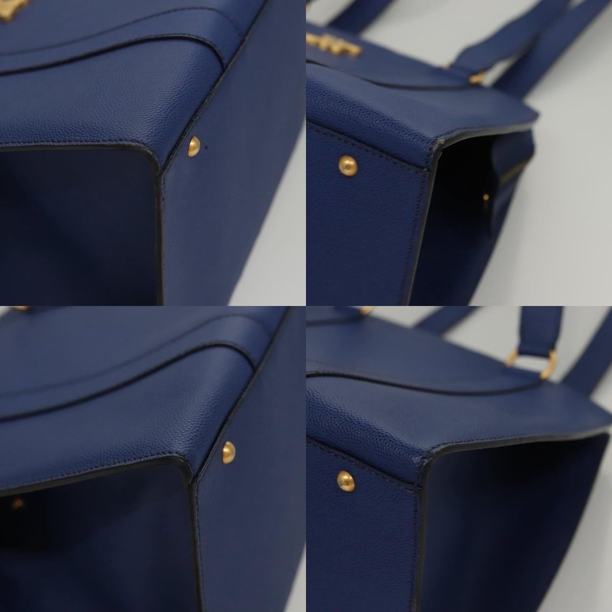 Celine CELINE Shoulder Bag Leather Blue Gold Size ONE SIZE - 10 Thumbnail