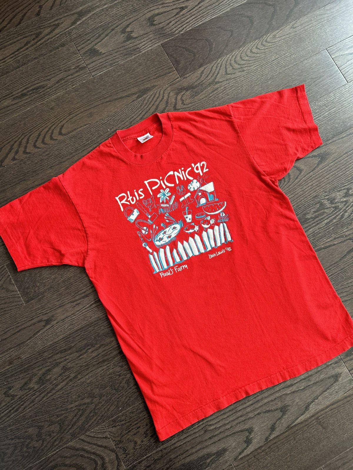 Fruit Of The Loom × Vintage 1992 Ben Lewis Rita Picnic Single Stitch Tee Size US L / EU 52-54 / 3 - 1 Thumbnail