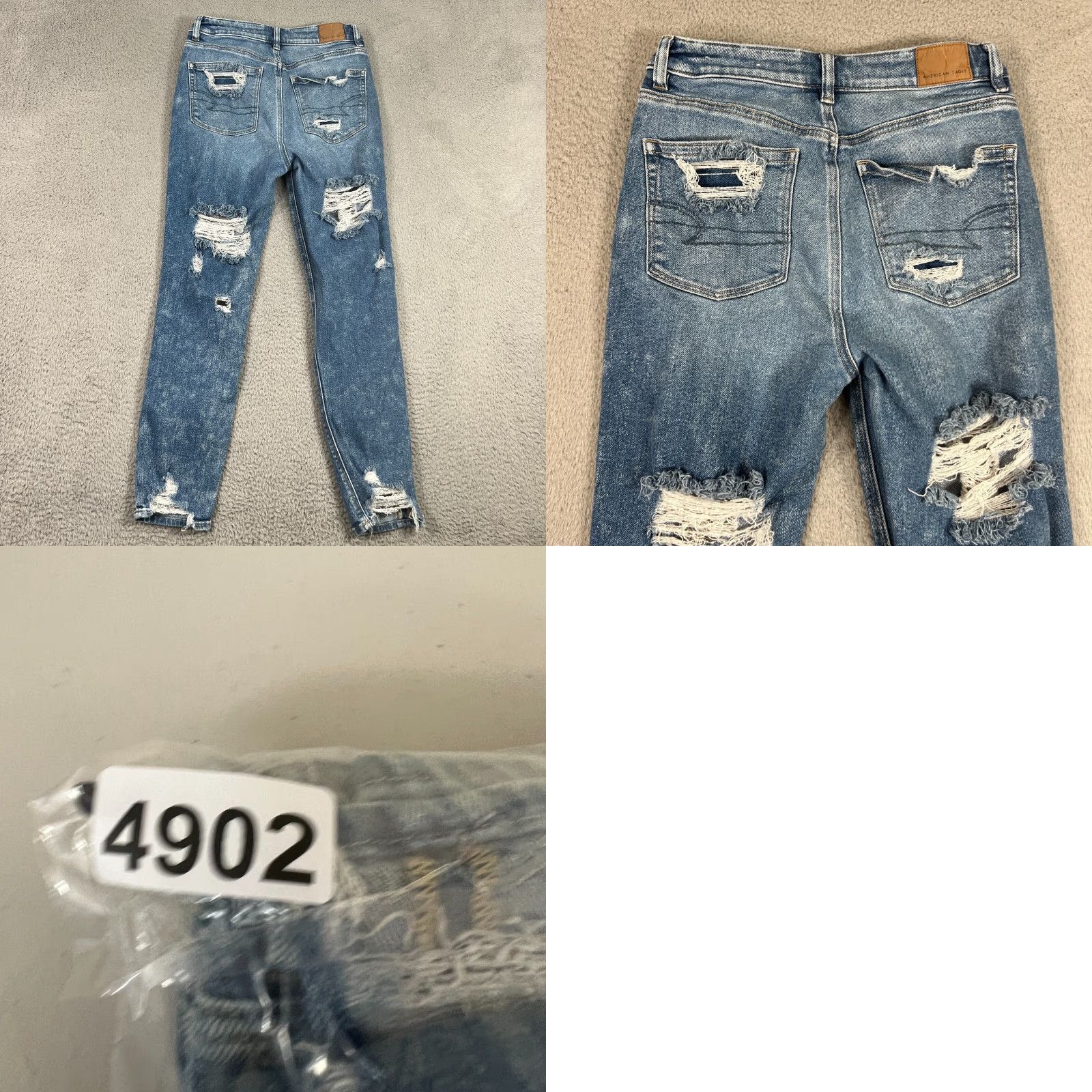 American Eagle Outfitters VINTAGE American Eagle Outfitters Women's Mom Jeans Size 2 Short High Rise Distressed Stretch Denim Blue Size 26" / US 2 / IT 38 - 8 Thumbnail