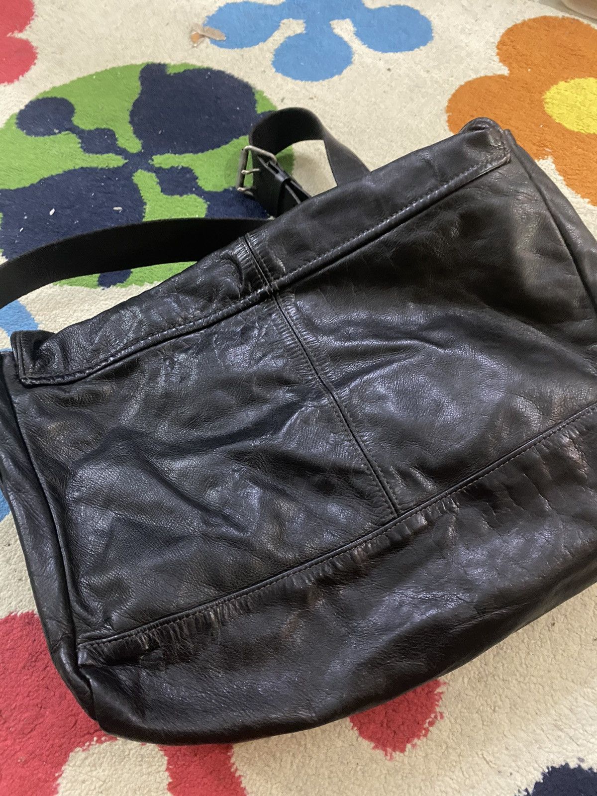 Japanese Brand × Leather Baggy port leather sling bag Size ONE SIZE - 3 Thumbnail
