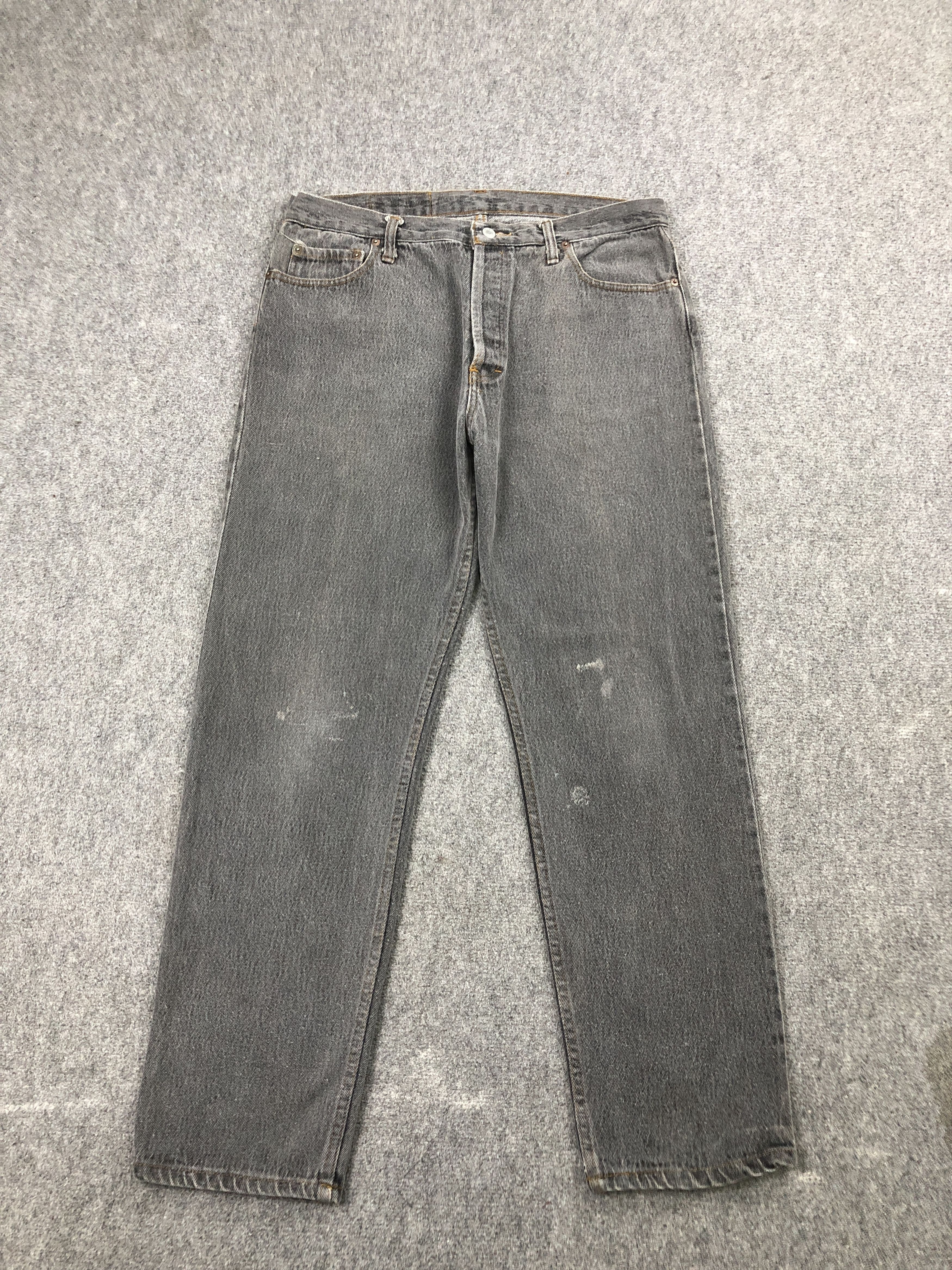 Levi's Vintage 80s Levis 501 Black Sun Faded Jeans DP2447 Size US 34 / EU 50 - 1 Thumbnail