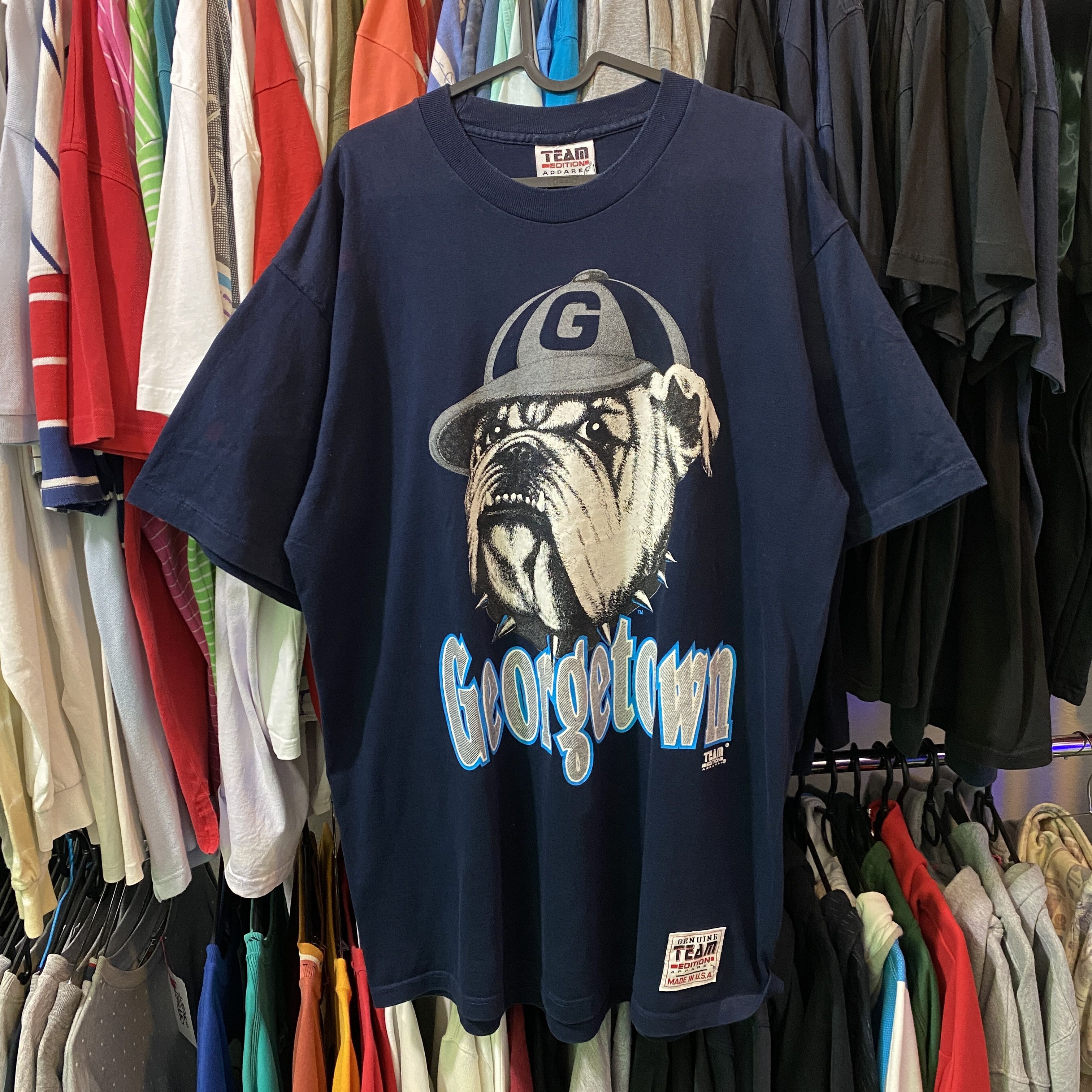 NBA × Vintage Georgetown vintage usa 90s single stitch navy t-shirt - XL Size US XL / EU 56 / 4 - 1 Thumbnail