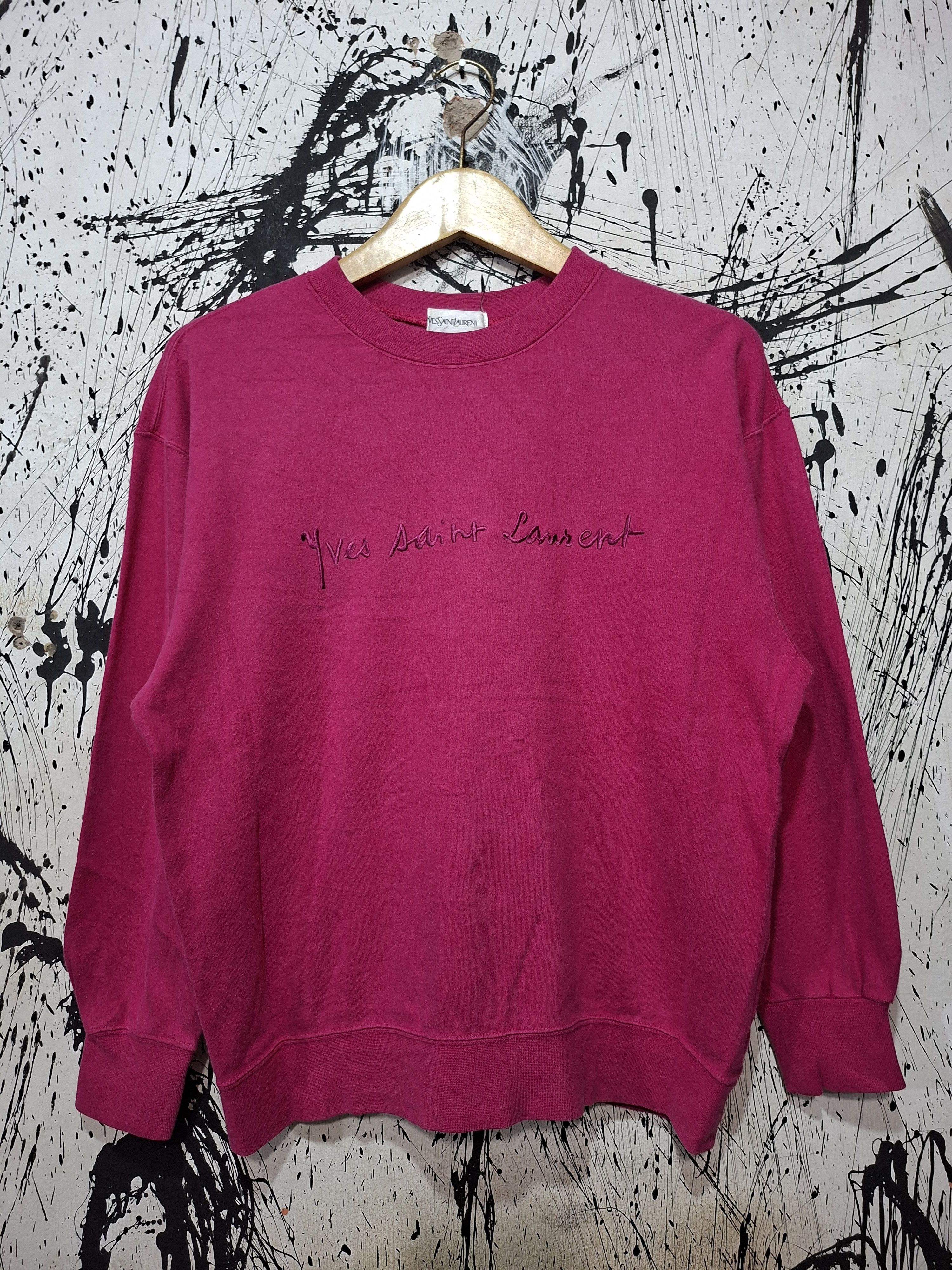 Yves Saint Laurent VINTAGE YVES SAINT LAURENT EMBROIDERED LOGO SWEATSHIRT Size US M / EU 48-50 / 2 - 1 Thumbnail