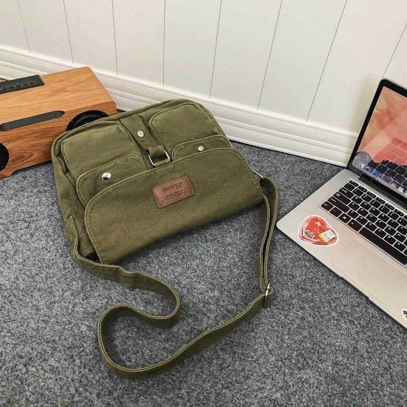 Vintage Casual Canvas Capacity Shoulder Messenger Bag Size ONE SIZE - 4 Thumbnail