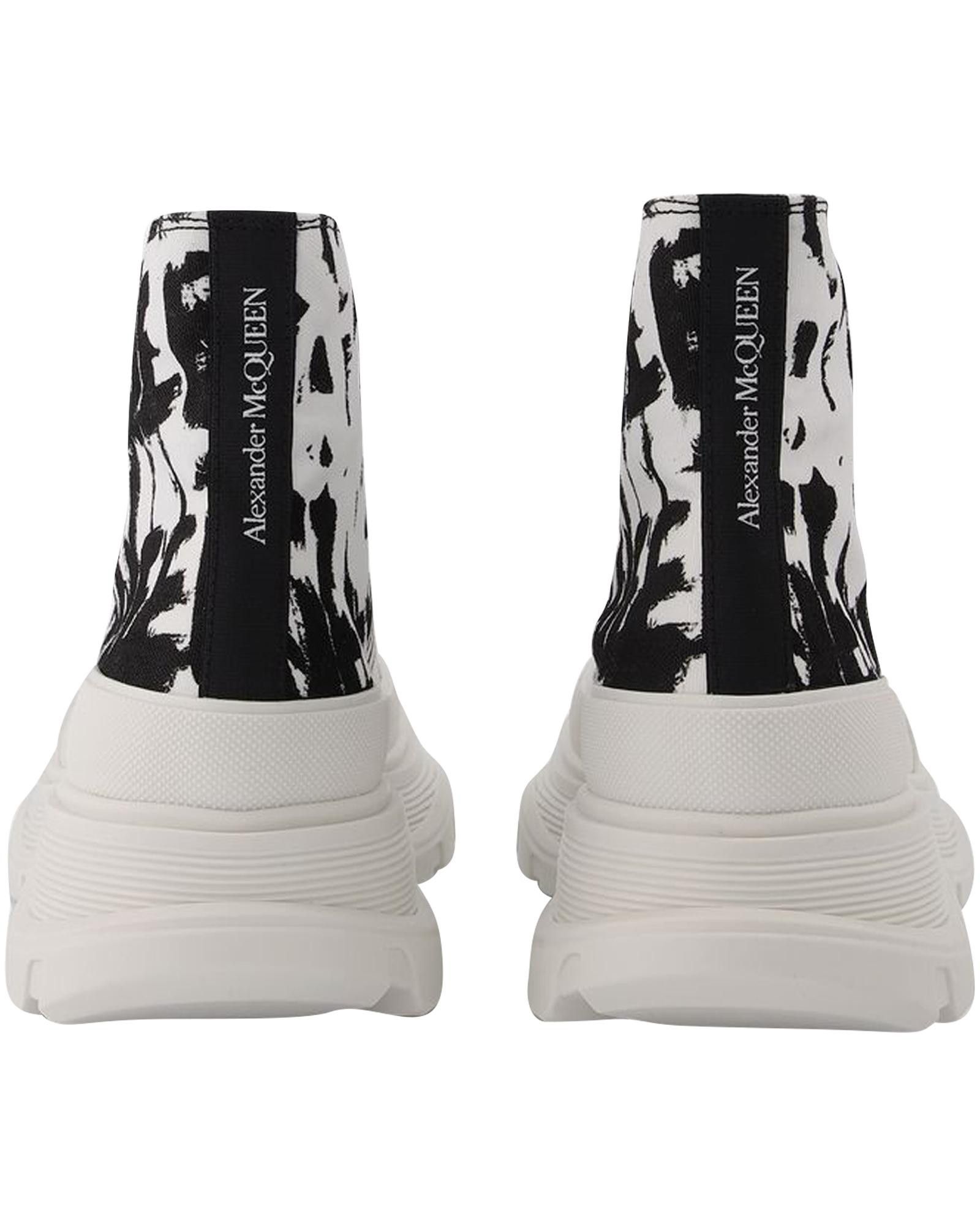 image of Alexander Mcqueen White Fabric Platform Sneakers With Increased Height, Women's (Size 10)
