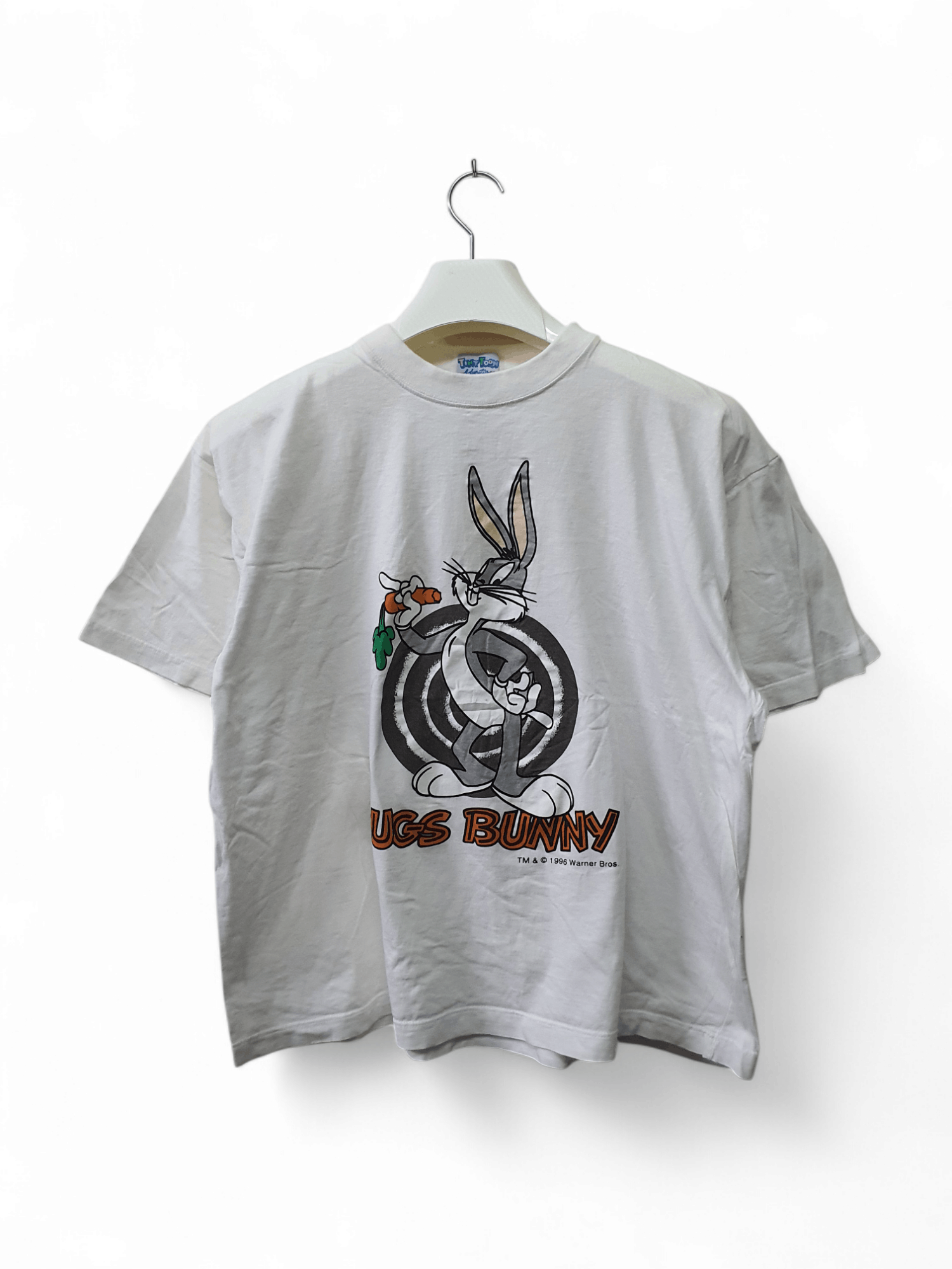 vtg 1996 Warner Bros Looney Tunes white Bugs Bunny graphic