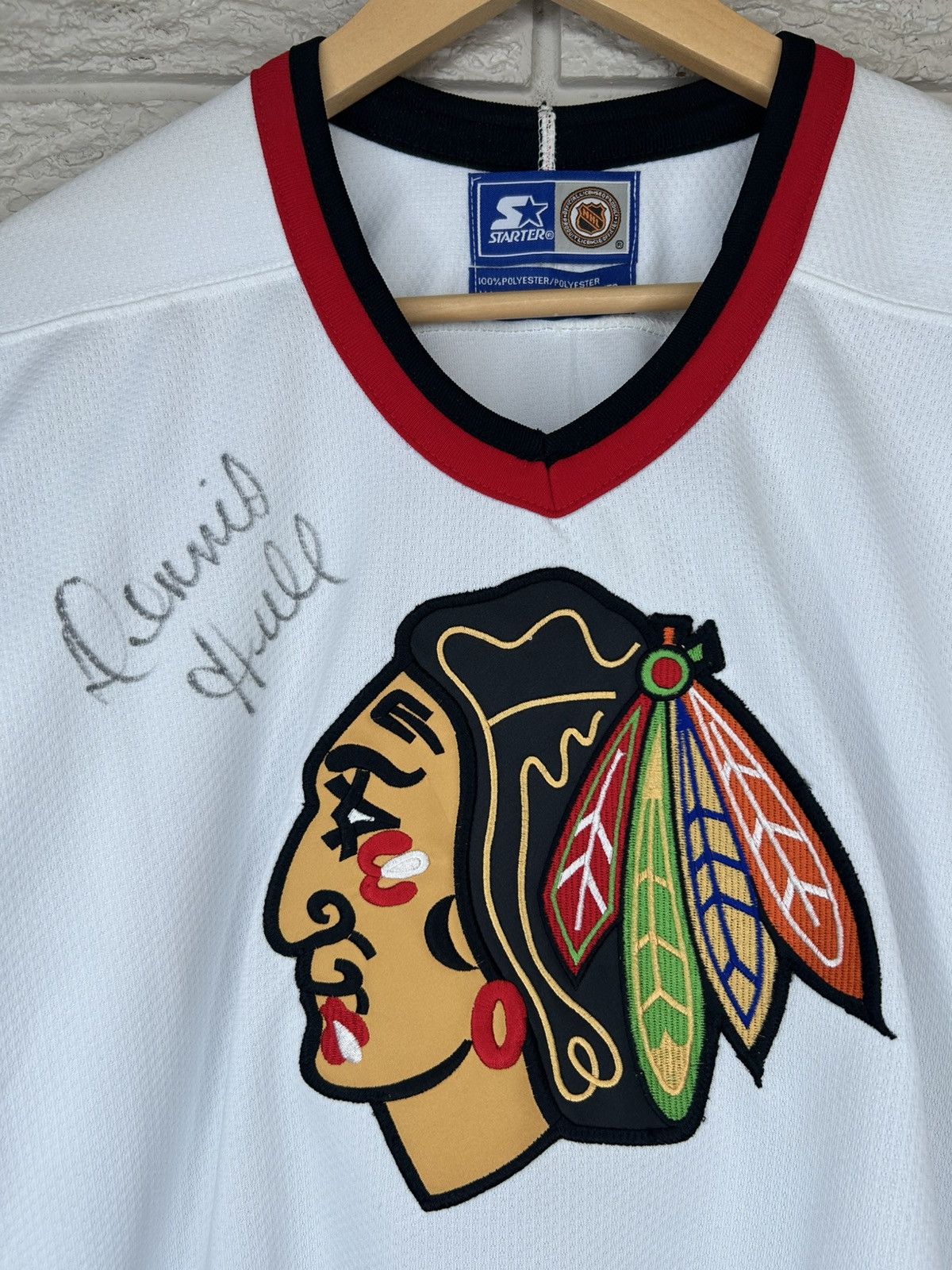 Starter Vintage Starter Chicago Blackhawks Dennis Hull Signed Jersey Size US XS / EU 42 / 0 - 3 Thumbnail