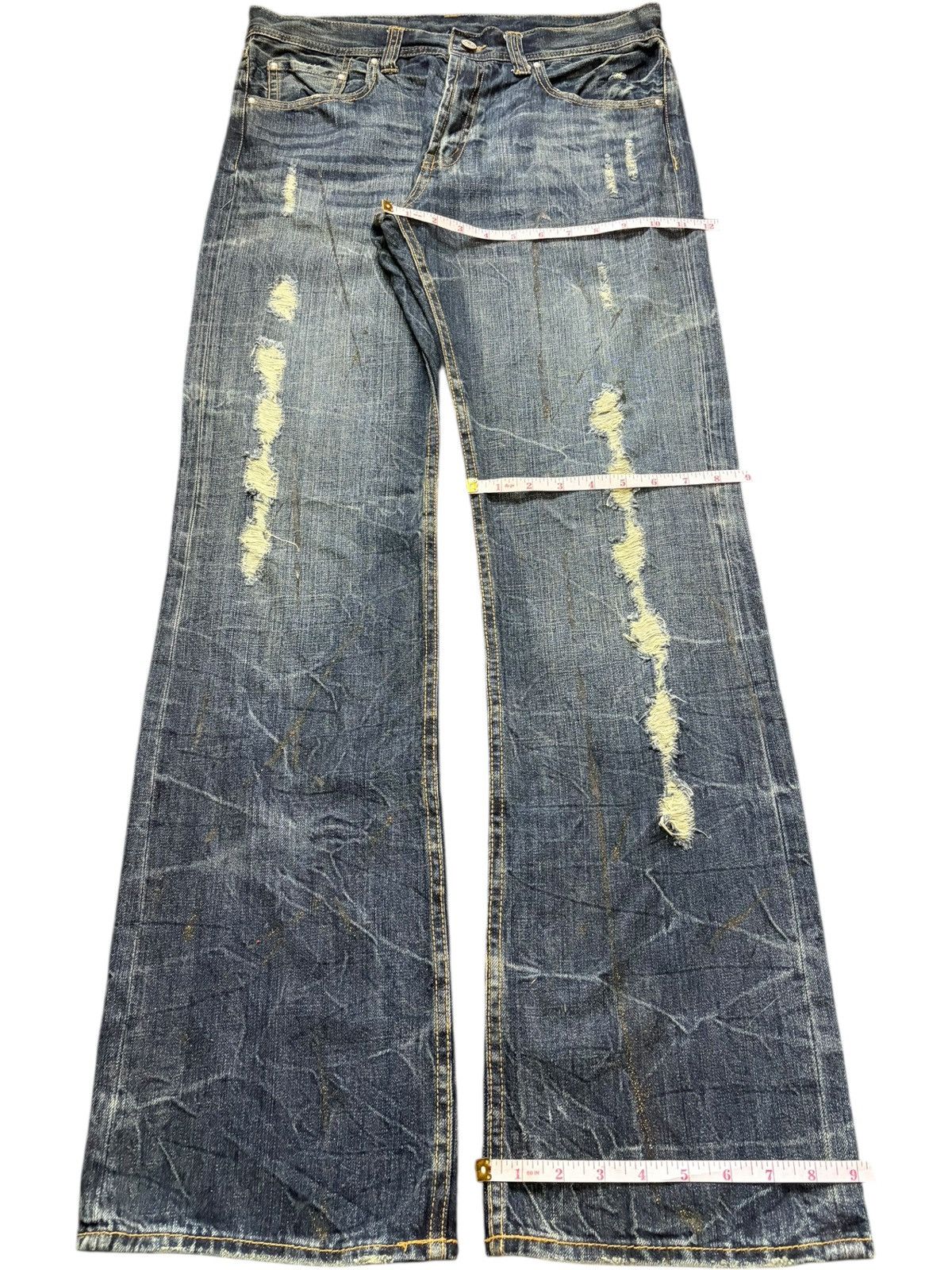 Hysteric Glamour Vintage Japanese Brand Paint Splattered Distress Flare Jeans Size US 33 - 8 Thumbnail