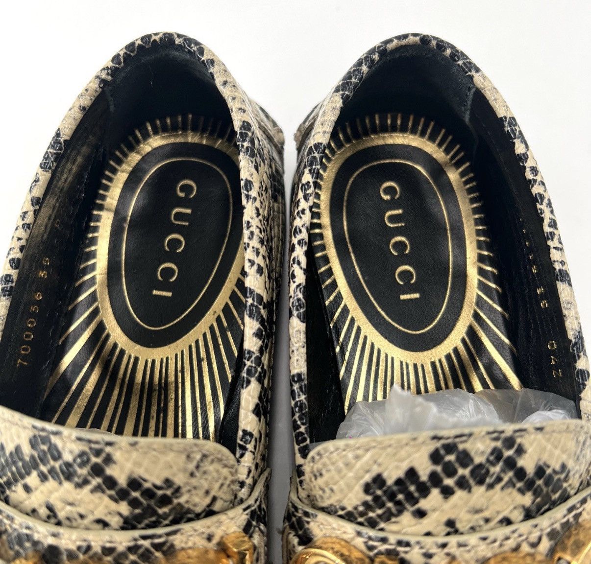 Gucci Gucci Women's Python Print Logo Loafer Flats K12 Size US 5 / IT 35 - 3 Thumbnail
