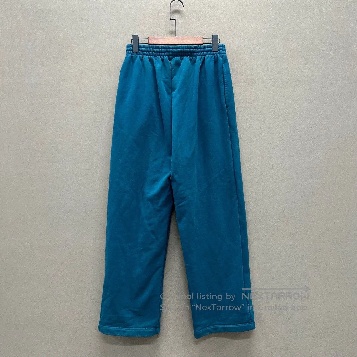 Balenciaga embroidered aqua blue jogger pants. Size 23" - 2 Thumbnail