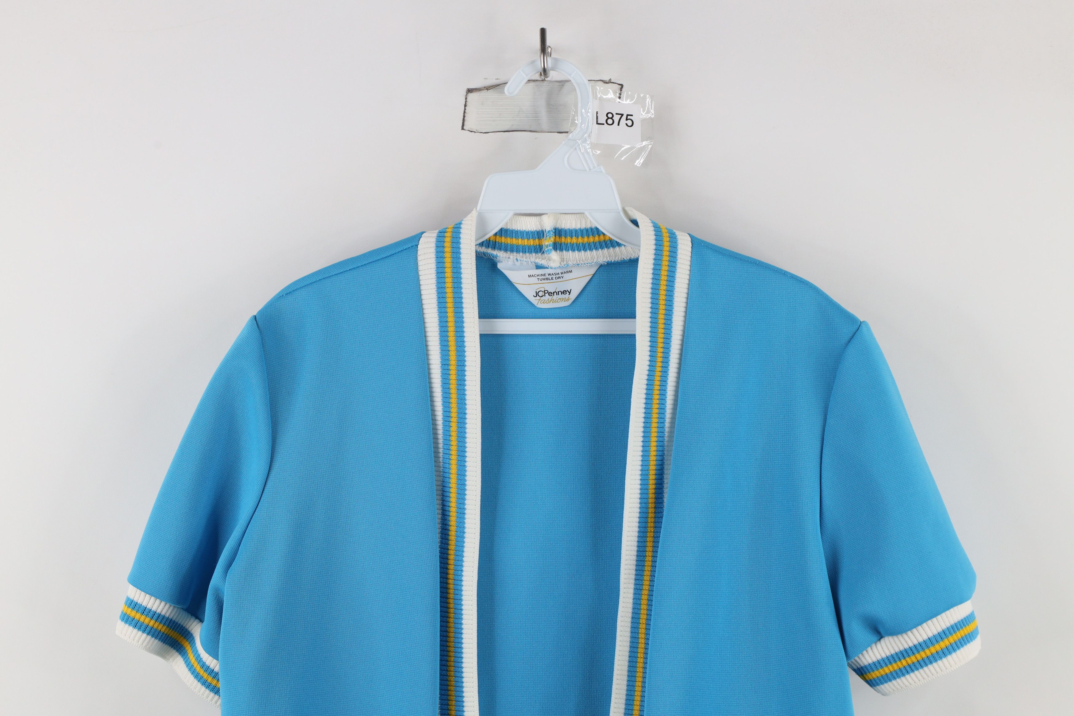 Vintage Vintage 70s Stretwear Striped Open Front Knit Shirt USA Size M / US 6-8 / IT 42-44 - 2 Thumbnail