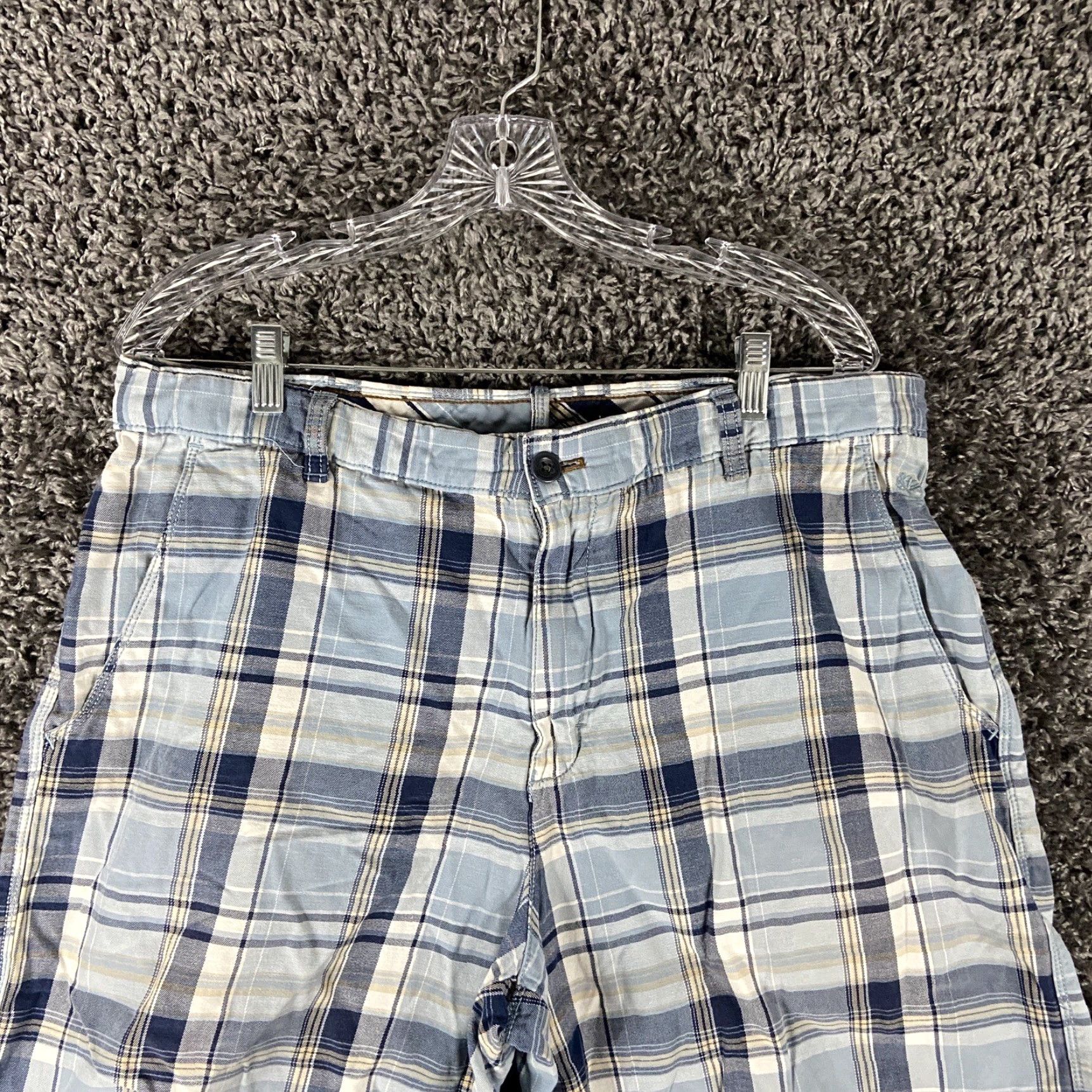 Timberland TIMBERLAND PLAID SHORTS Men 38 Blue White Chino Cotton Regular Season Colorful Size US 38 / EU 54 - 4 Thumbnail
