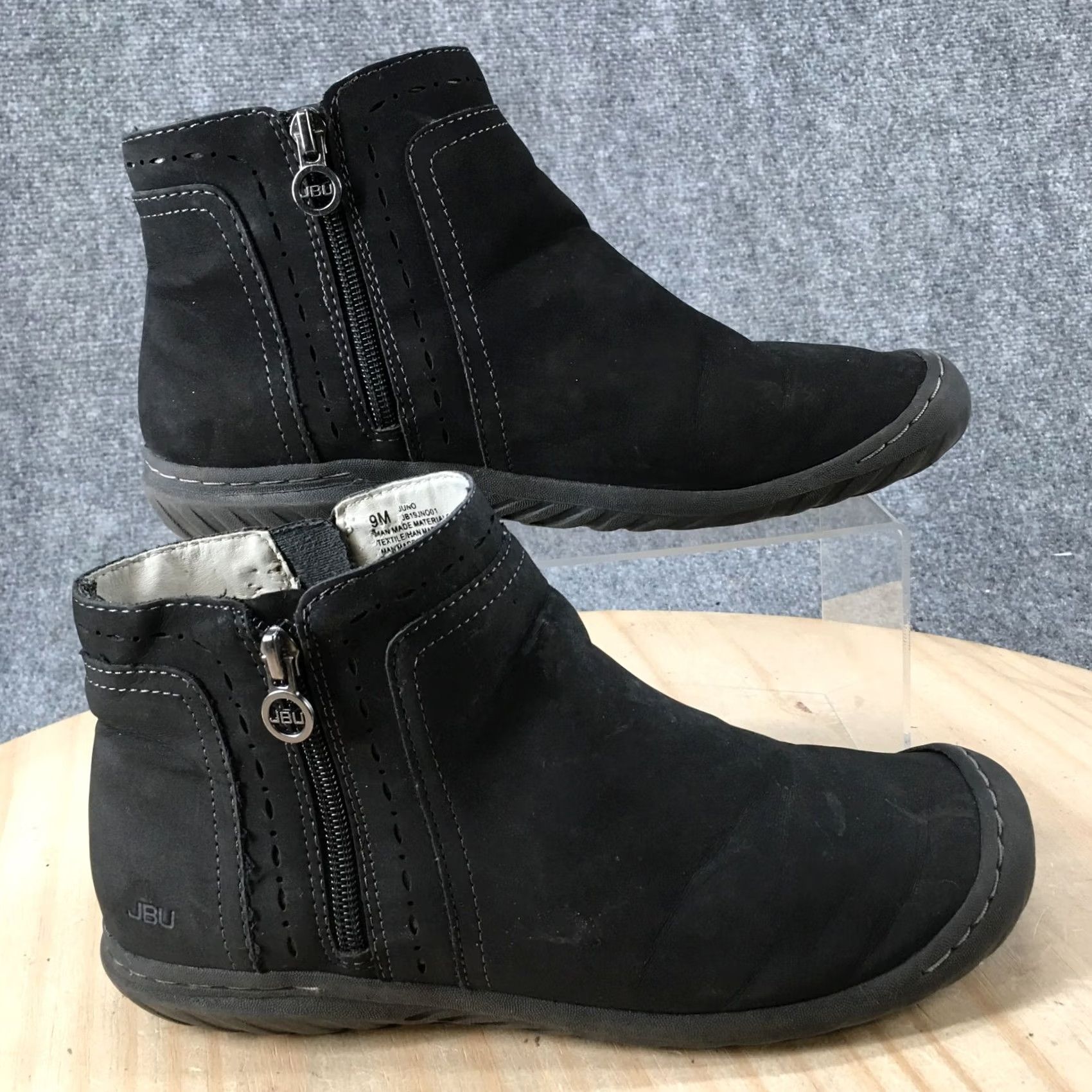 Vintage JBU By Jambu Boots Womens 9 M Juno Ankle Booties Black Faux Leather Zipper Boots Size US 9 / IT 39 - 2 Thumbnail