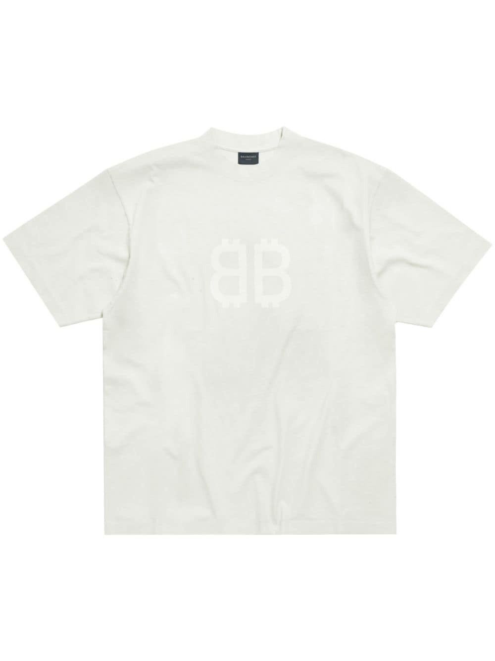 Balenciaga o1tr1nto1025 Crypto T-Shirt Medium Fit in White Size US XXS / EU 40 - 1 Thumbnail