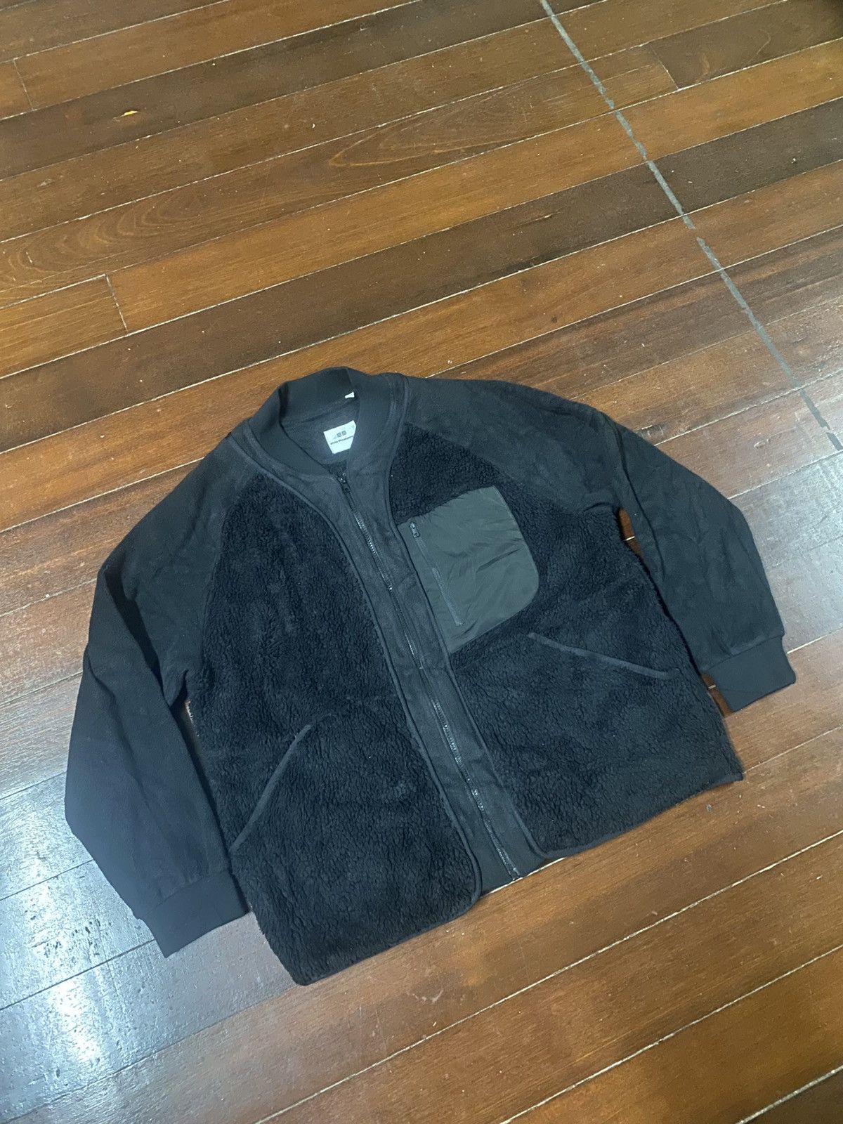 Uniqlo × White Mountaineering UNIQLO WHITE MOUNTAINEERING XL SIZE BLACK PILE FLEECE JACKET Size US XL / EU 56 / 4 - 2 Thumbnail