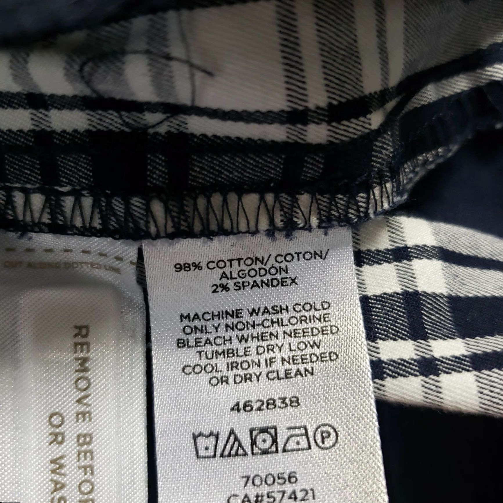Ann Taylor Ann Taylor Womens Cropped Pants Sz 6 Blue White Plaid Mid Rise Cotton Blend Size 28" / US 6 / IT 42 - 6 Thumbnail