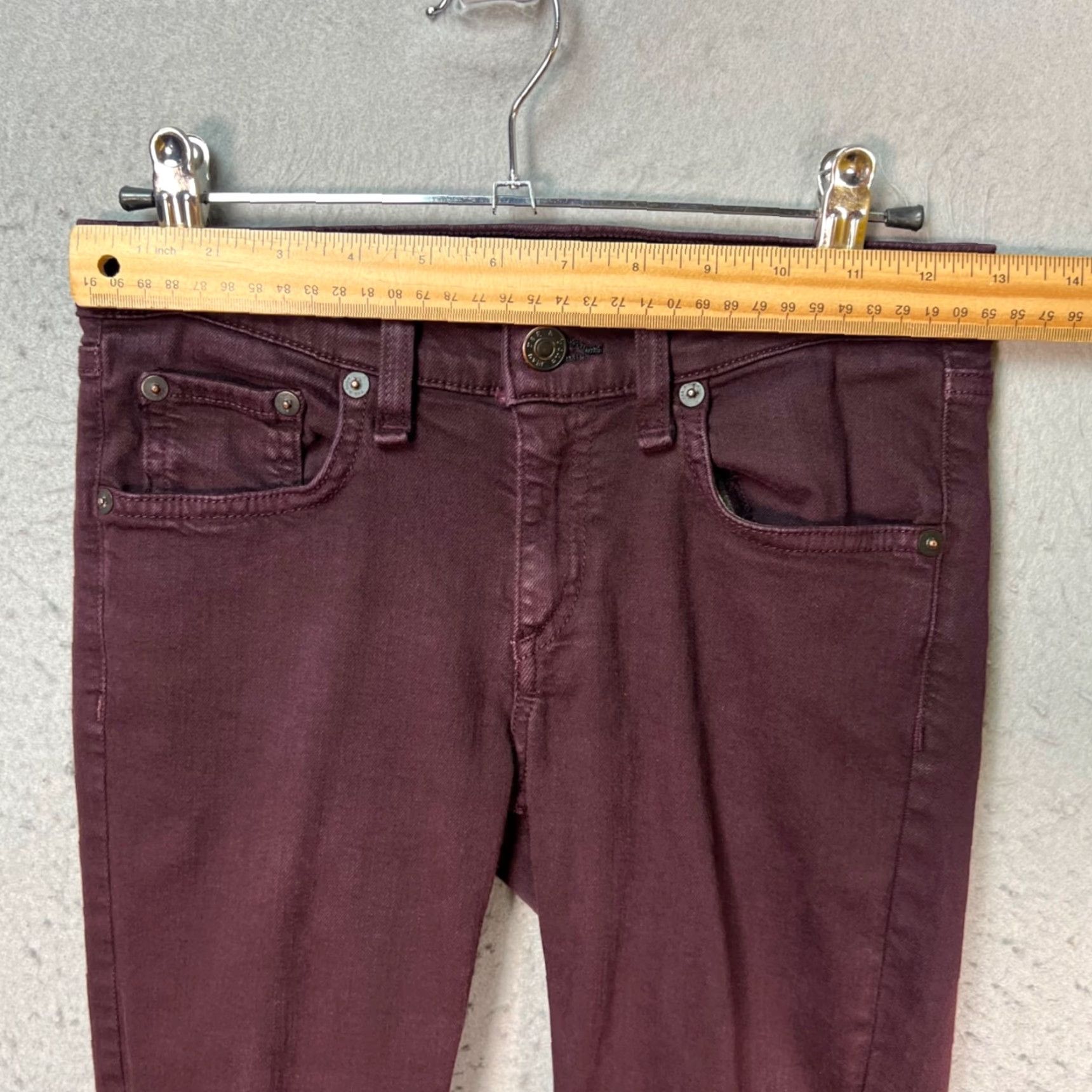 Rag & Bone rag & bone Womens Skinny Jeans 24 Burgundy Cotton Blend Denim Size 42" / US 20 - 6 Thumbnail