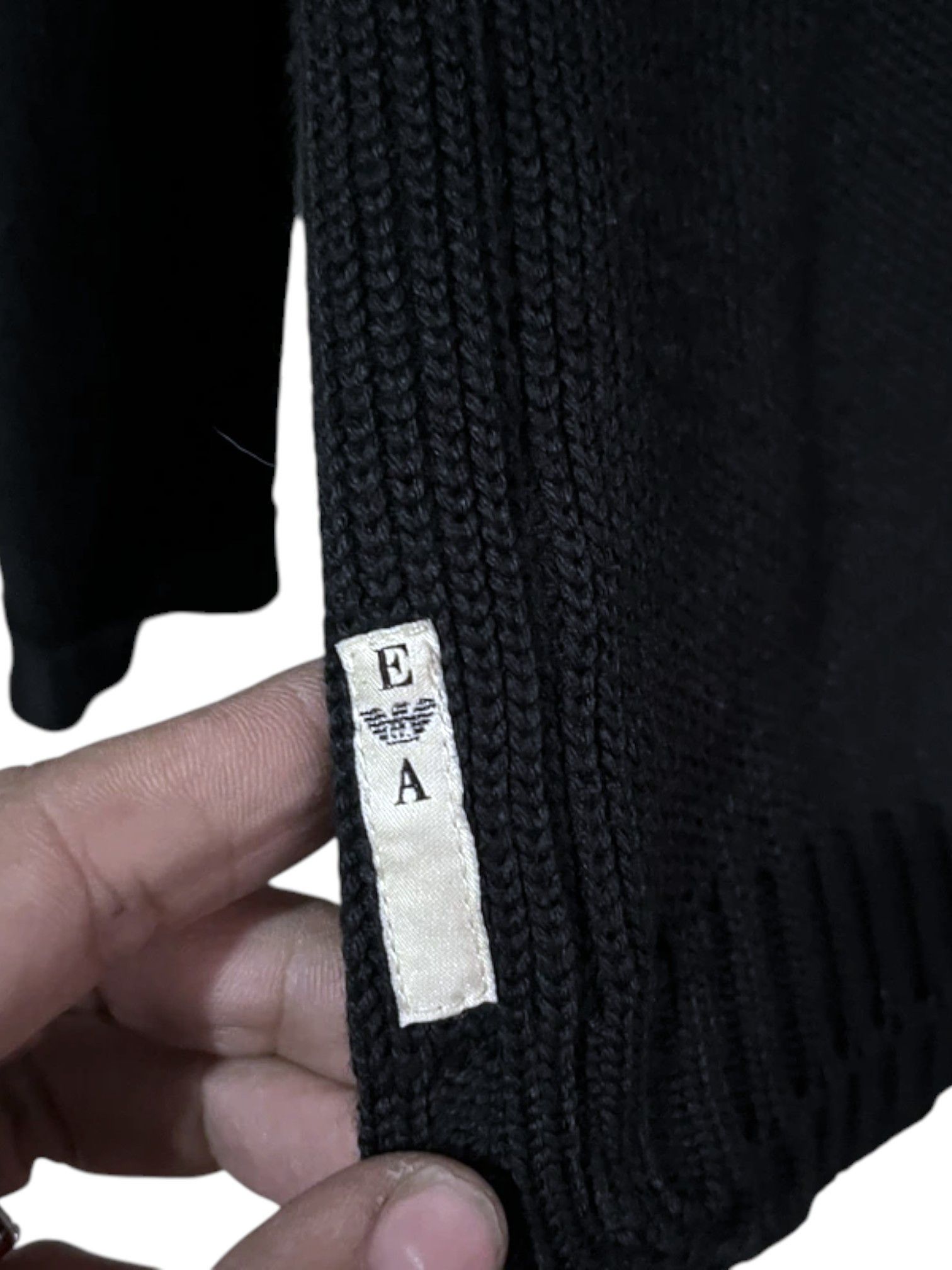Armani Emporio Armani Mixed Media Leather Knit Jacket, Italy, 2000s Size US M / EU 48-50 / 2 - 6 Thumbnail