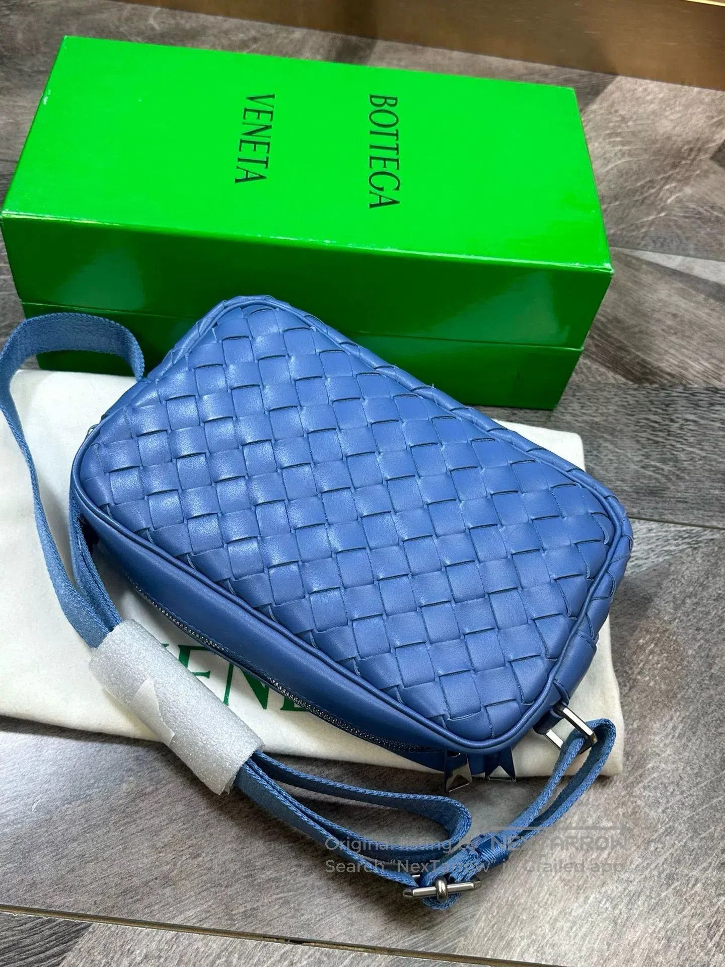 Bottega Veneta BV Blue Woven Camera Bag. Size ONE SIZE - 4 Thumbnail