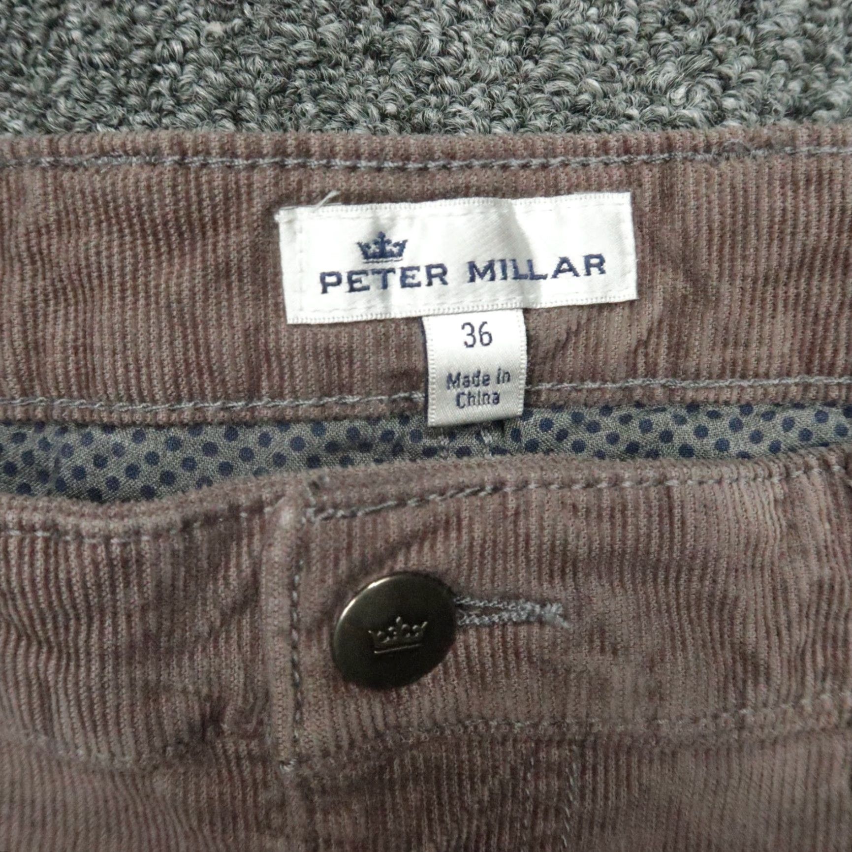 Peter Millar Peter Millar Pants Mens 36x27 Brown Stretch Cord 5 Pocket Chino Trouser Size US 36 / EU 52 - 4 Thumbnail