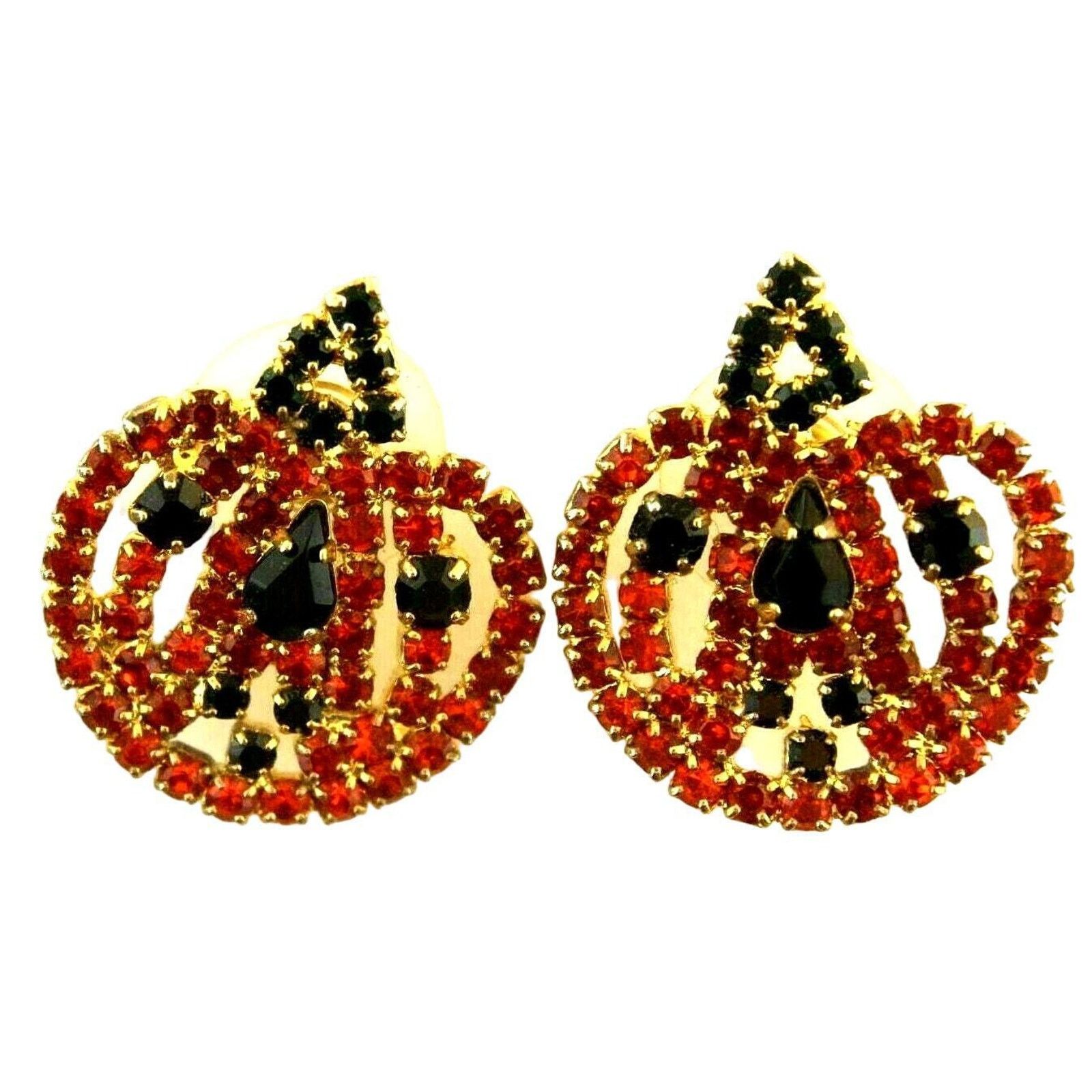 Other Halloween Earrings Jack-O-Lantern Pumpkin Orange Black Green Size ONE SIZE - 1 Thumbnail