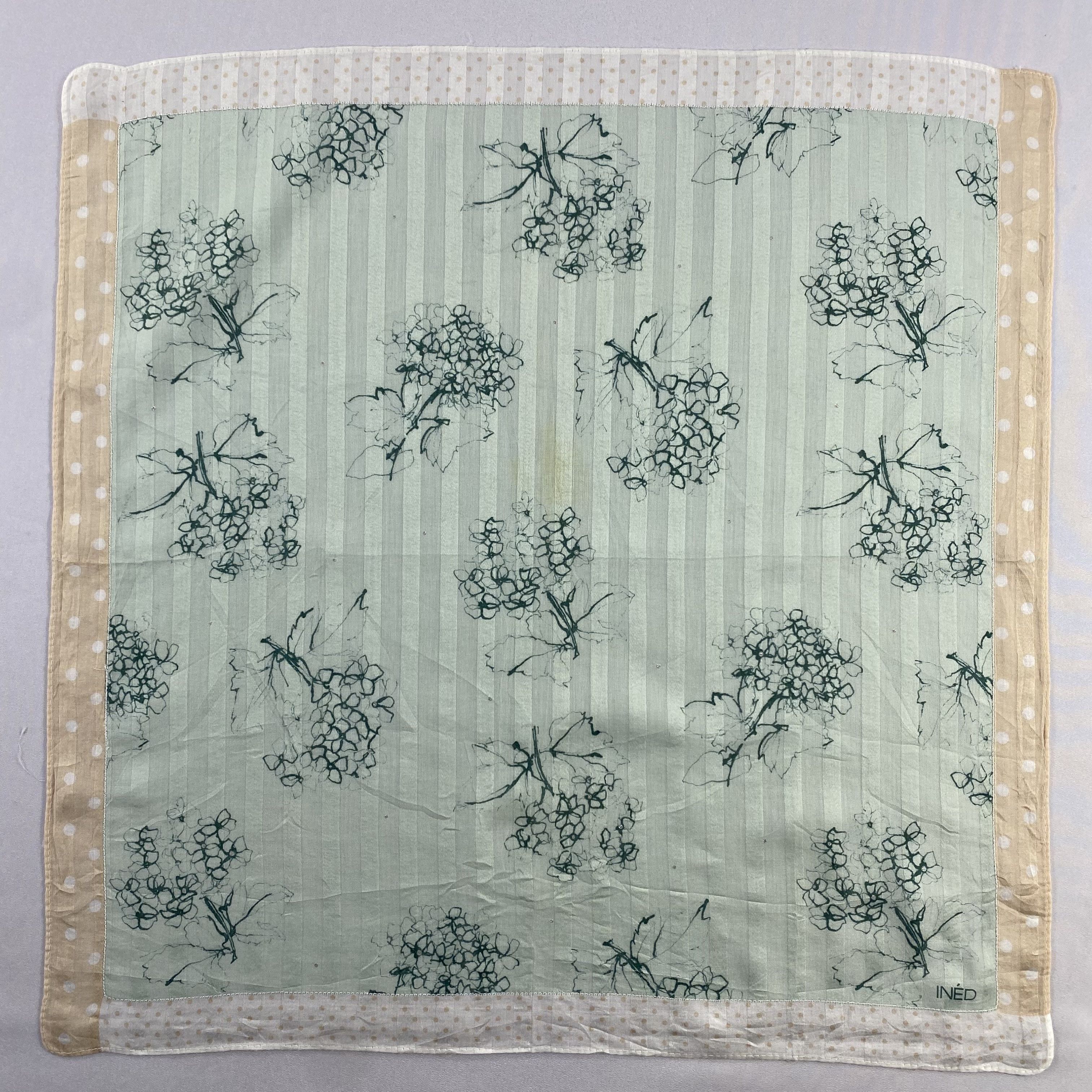 Vintage Ined Bandana/ Handkerchief / Neckerchief-P1670 Size ONE SIZE - 1 Thumbnail