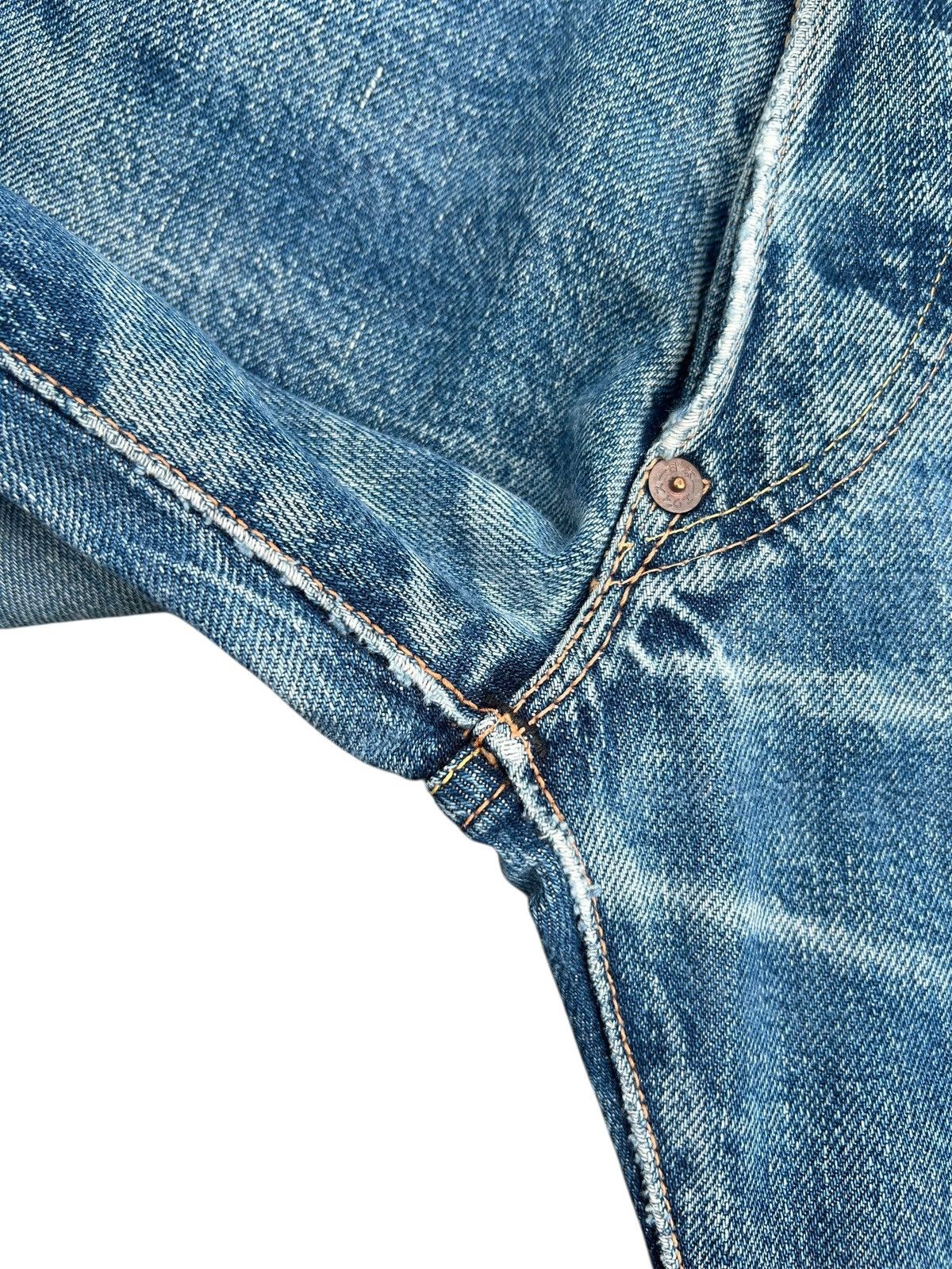 Evisu Vintage Buckle Back Evisu Selvedge Repair Denim jeans Size US 27 - 7 Thumbnail