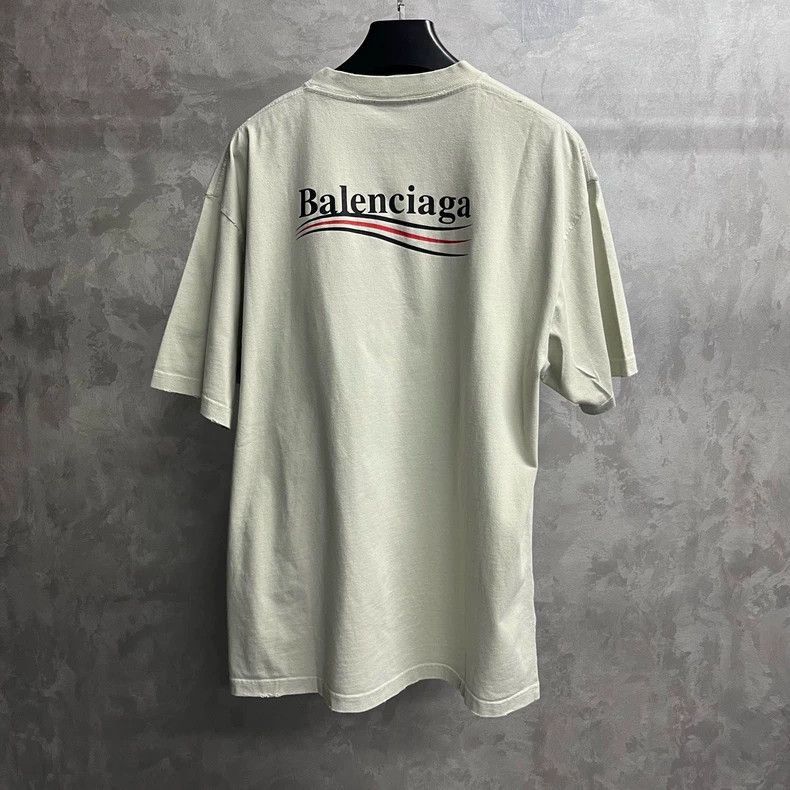 Balenciaga Balenciaga Beige Coke Embroidered Logo Round Neck Short Sle Size US S / EU 44-46 / 1 - 5 Thumbnail