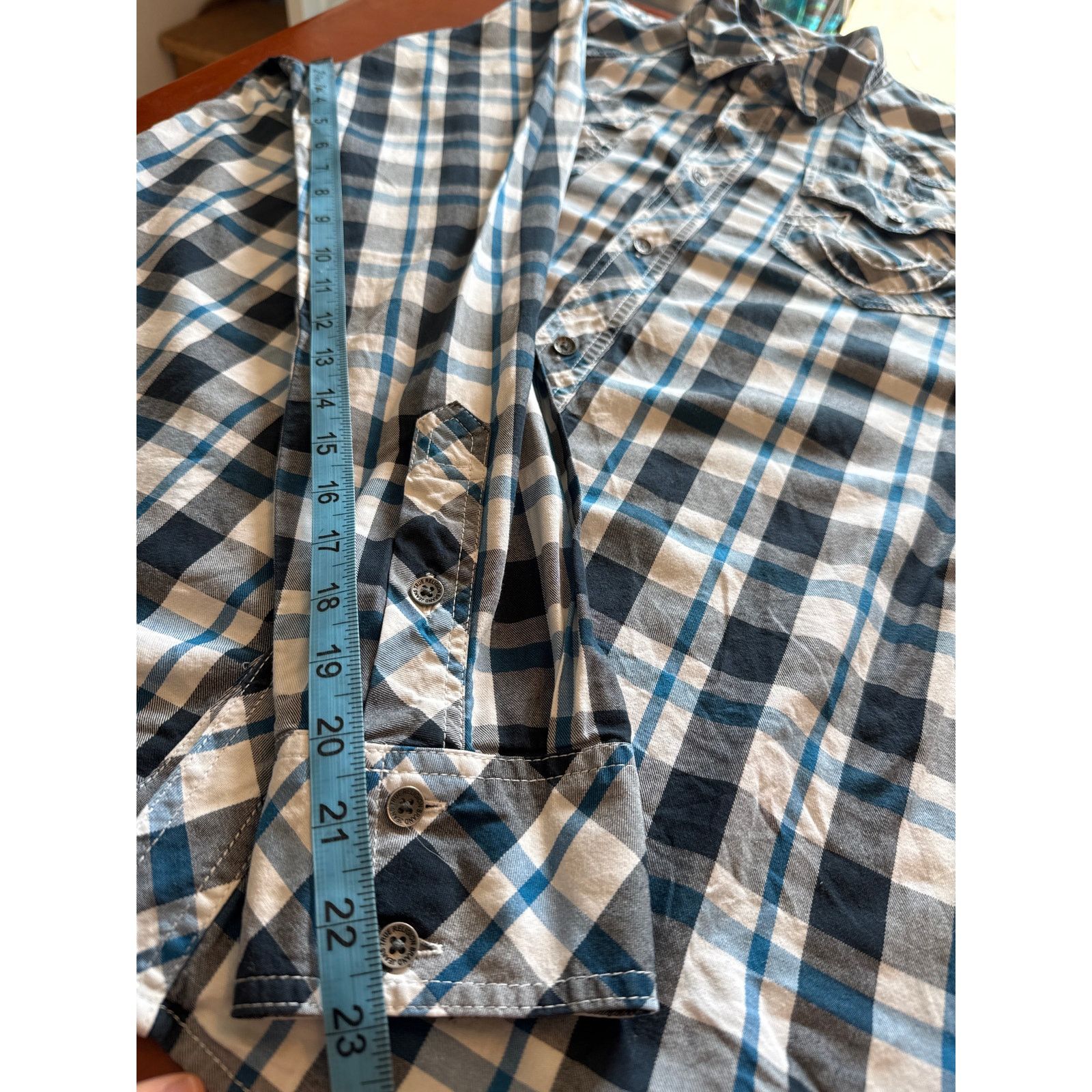 True Religion True Religion Men’s Long Sleeve Western Shirt Blue Plaid L Size US L / EU 52-54 / 3 - 7 Thumbnail