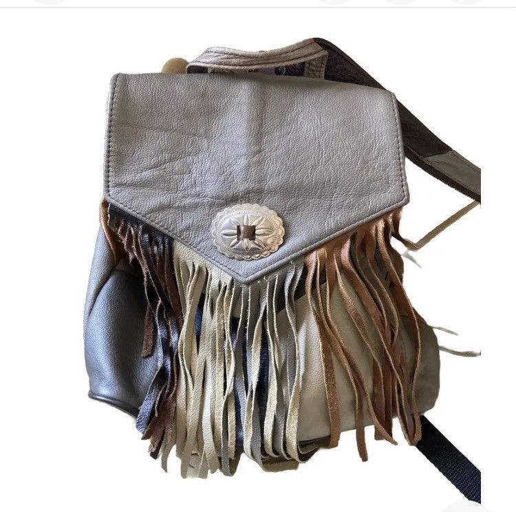Bohemian Backpack Patchwork Leather Fringe Mexico