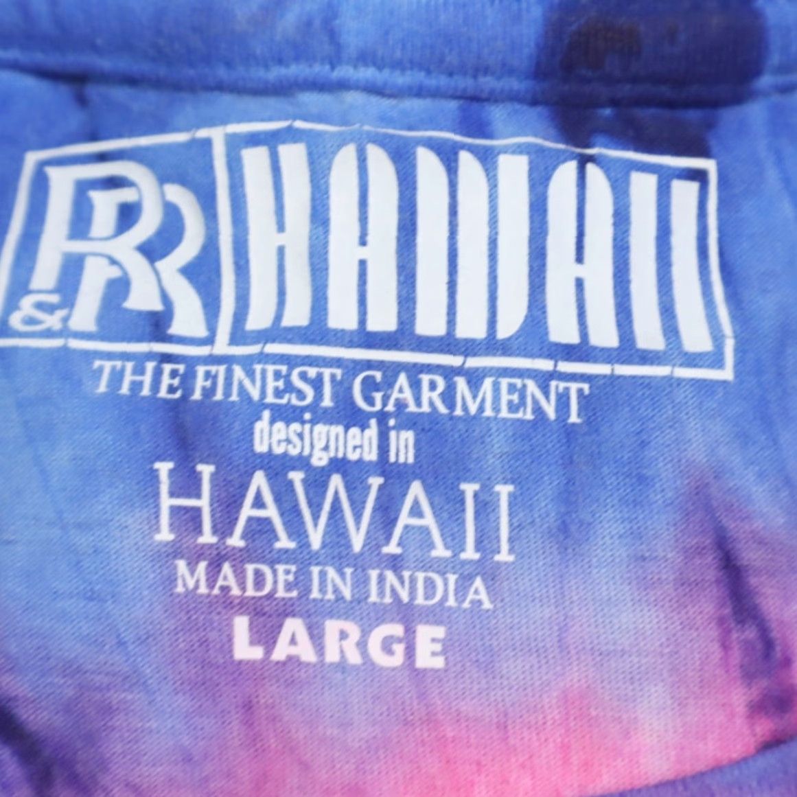 Vintage R&R Gifts Hawaii Jersey Tie-Dye Long Sleeve T-Shirt Blue Men's L Size US L / EU 52-54 / 3 - 5 Thumbnail
