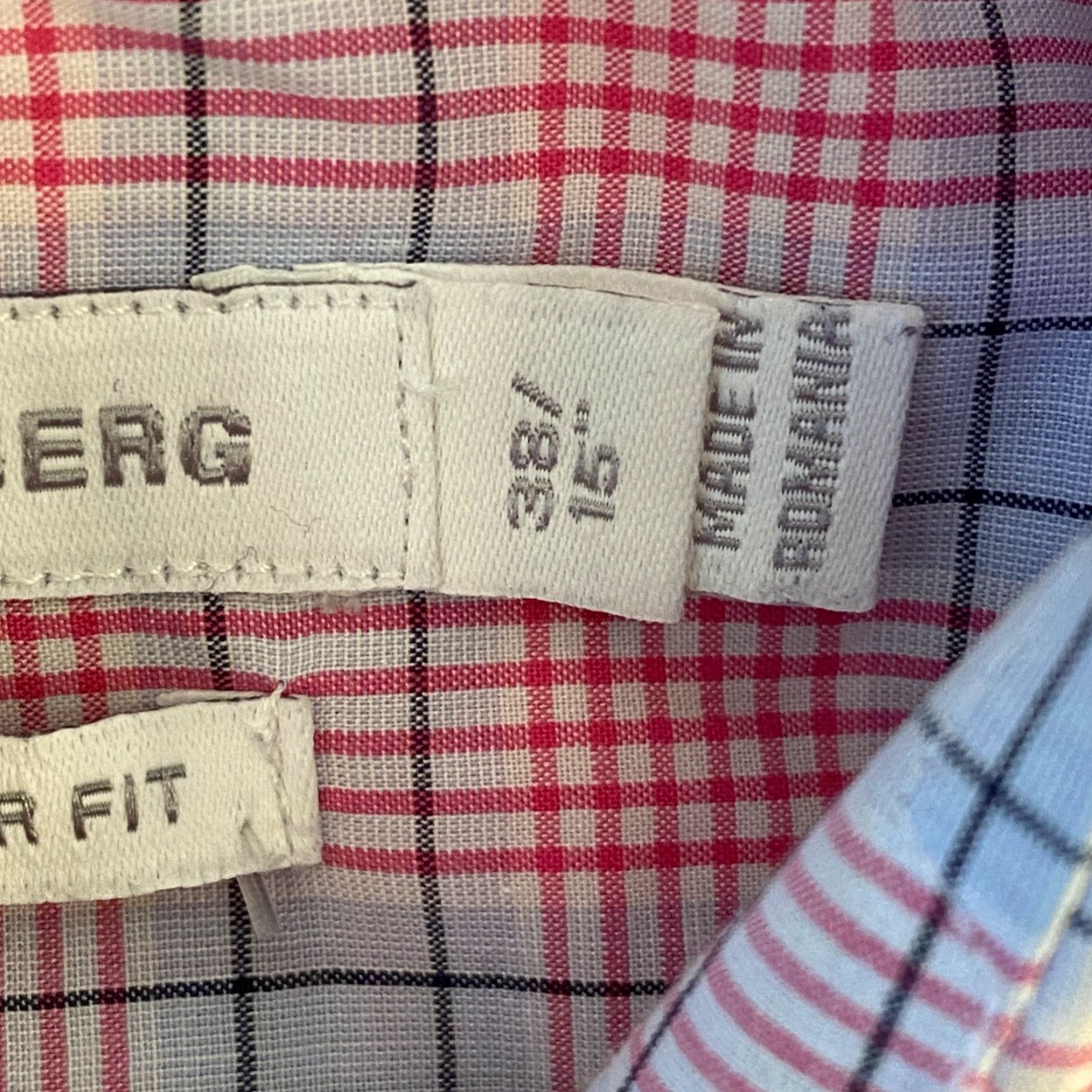 J.Lindeberg J. Lindeberg Shirt Mens 15/38 Regular Red Gray Plaid Button Up Long Sleeve Size US M / EU 48-50 / 2 - 4 Thumbnail