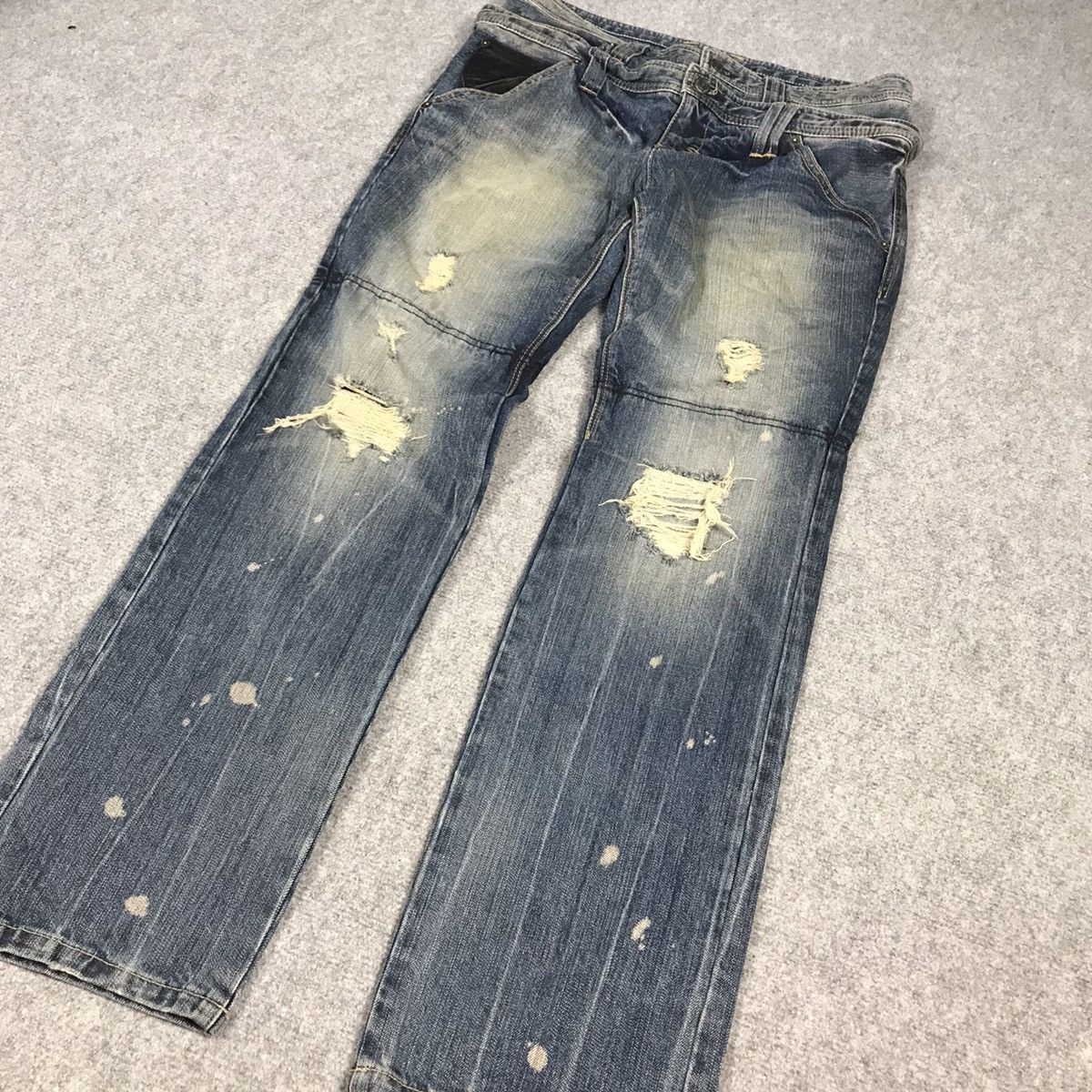 Japanese Brand × PPFM × Tornado Mart DOUBLE WAIST PPFM DISTRESSED JAPAN RARE DENIM PANTS Size US 32 / EU 48 - 6 Thumbnail