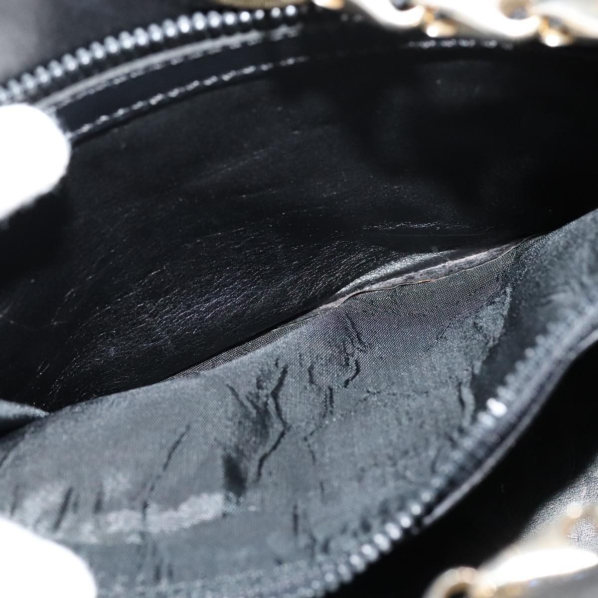 Celine CELINE Chain Shoulder Bag Leather Black Gold Size ONE SIZE - 11 Thumbnail