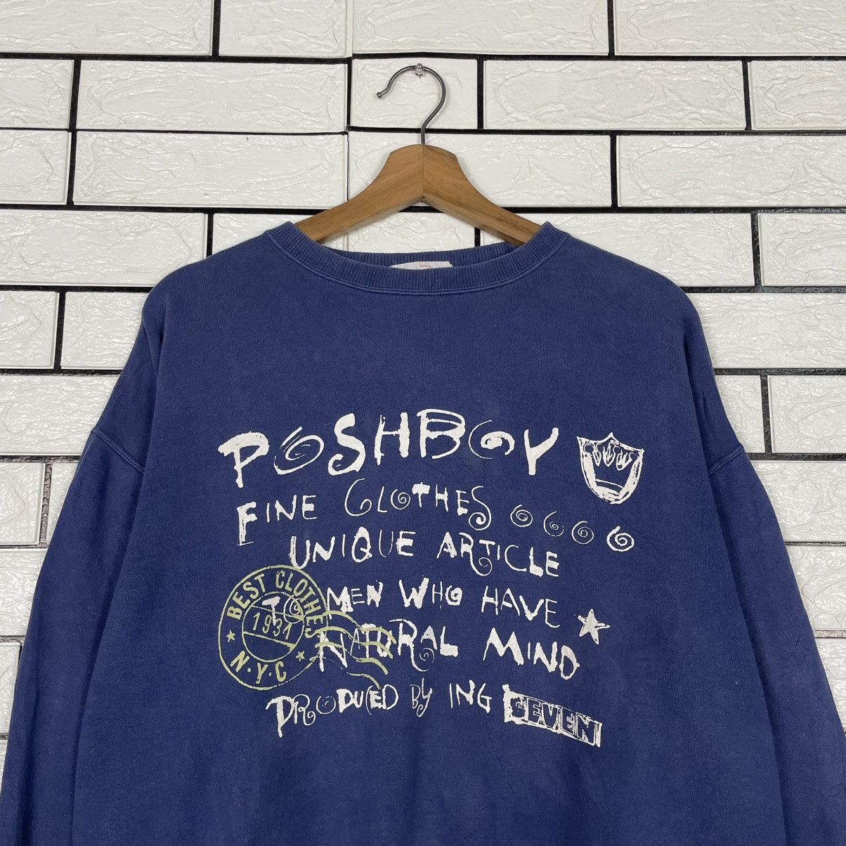 Japanese Brand Poshboy Crewneck Sweatshirt Size US M / EU 48-50 / 2 - 2 Thumbnail