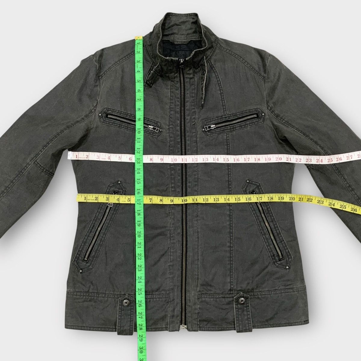 Mossimo MOSSIMO STAND COLLAR BIKER JACKET MULTIPOCKET MILITARY Size US M / EU 48-50 / 2 - 6 Thumbnail